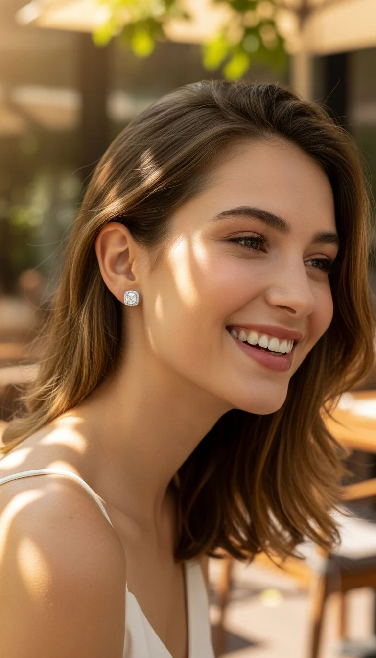 BOUCLES D'OREILLES EN ARGENT SOLITAIRE PIERRES - Image 2