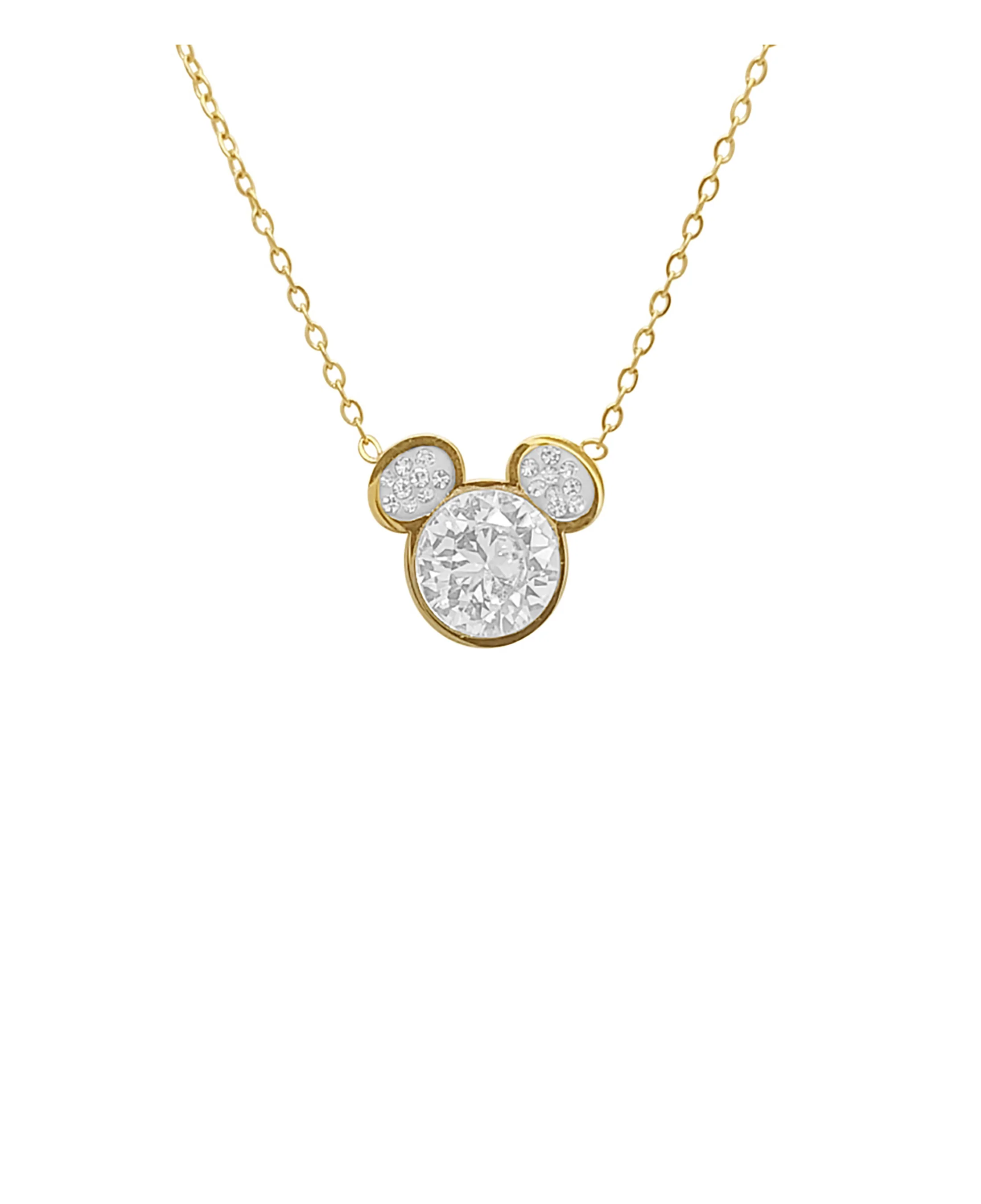 COLLIER EN ACIER DORE MICKEY MOUSE AVEC STRASS - Image 3