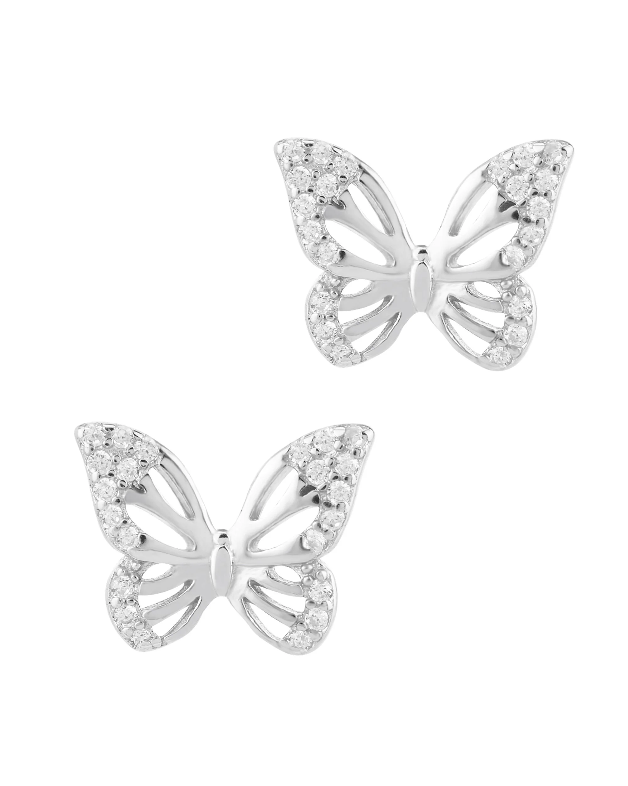 BOUCLES D'OREILLES EN ARGENT PAPILLONS AVEC PIERRES