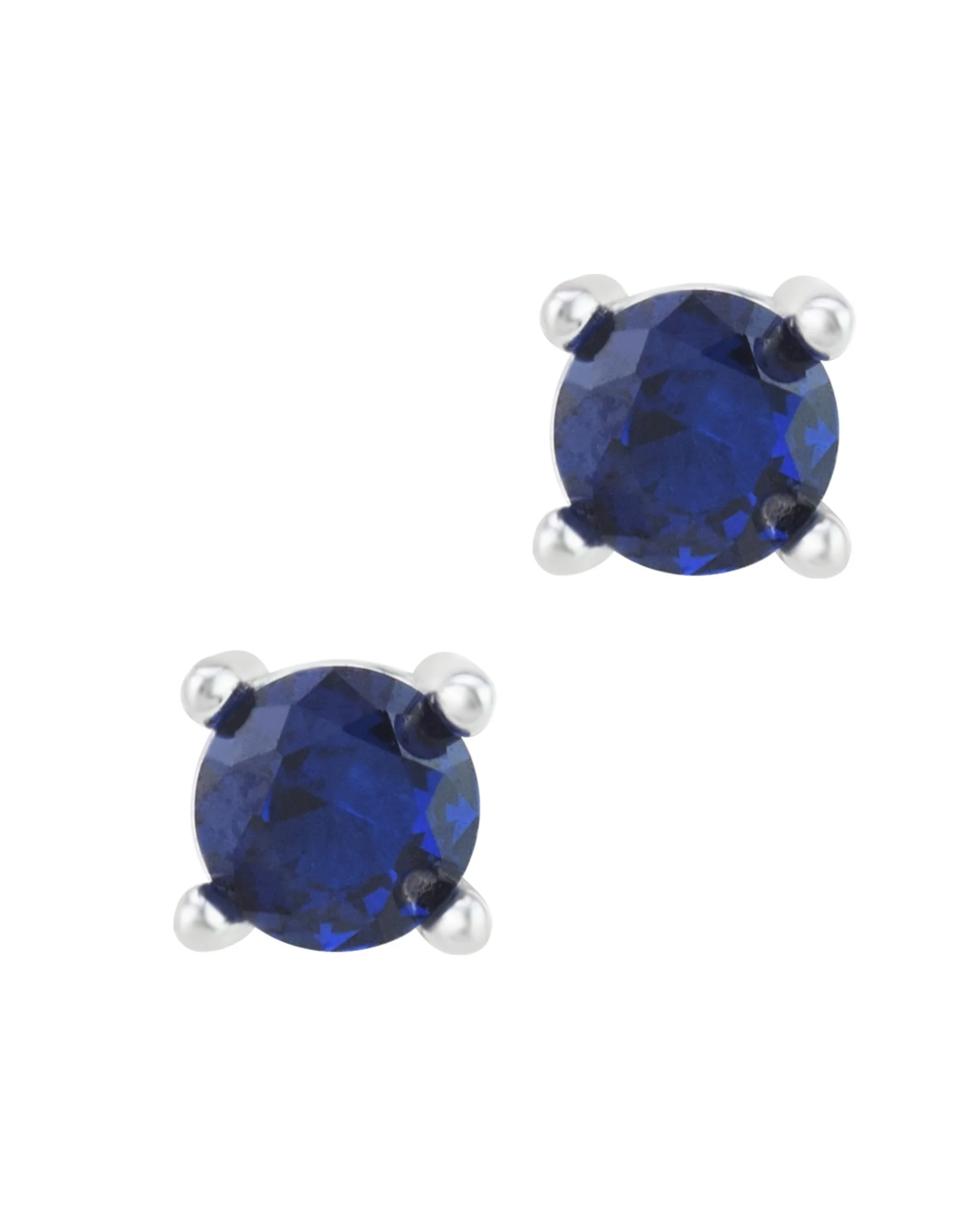 BOUCLES D'OREILLES EN ARGENT SOLITAIRE BLEU