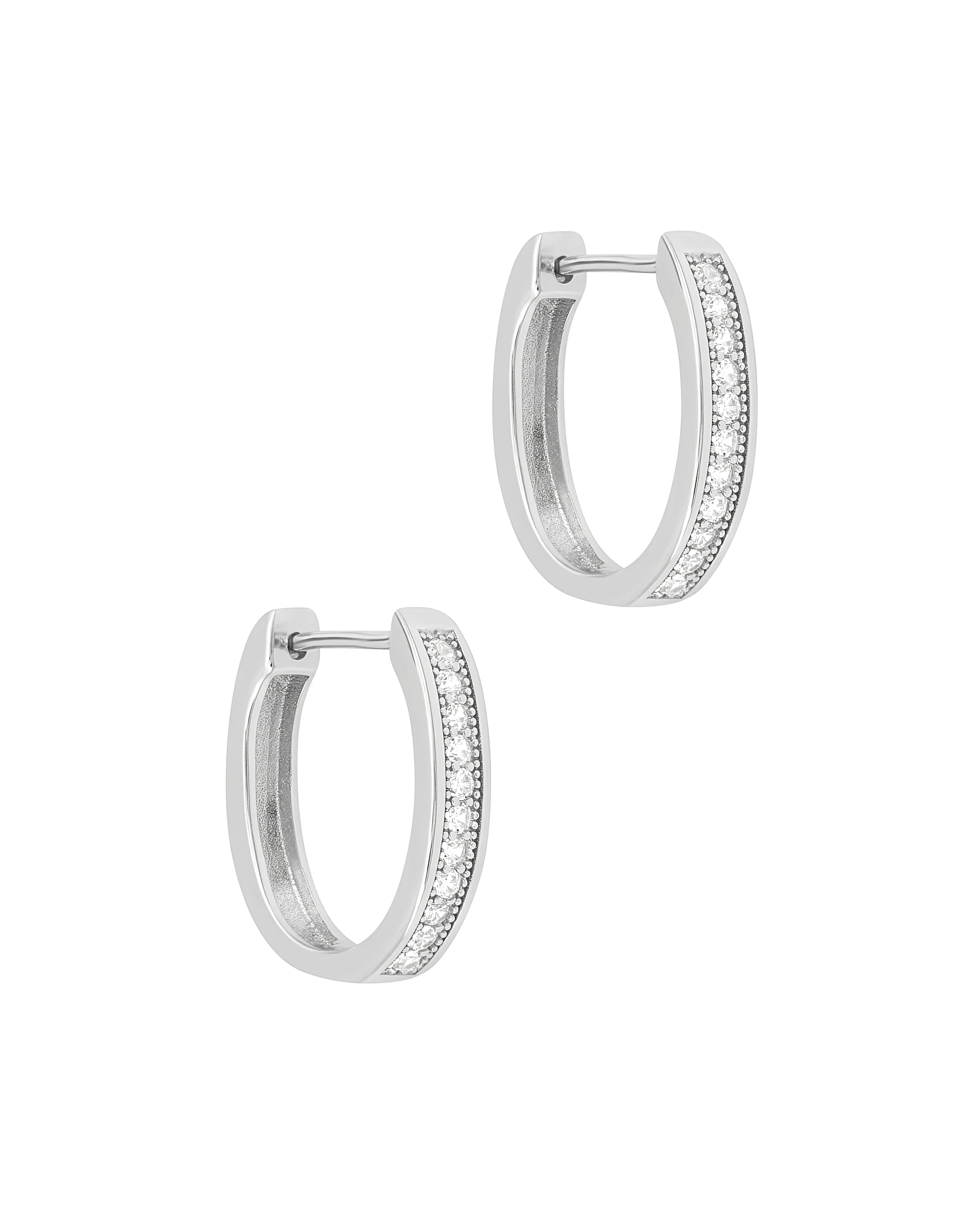 CREOLES EN ARGENT AVEC PIERRES 1,8 CM