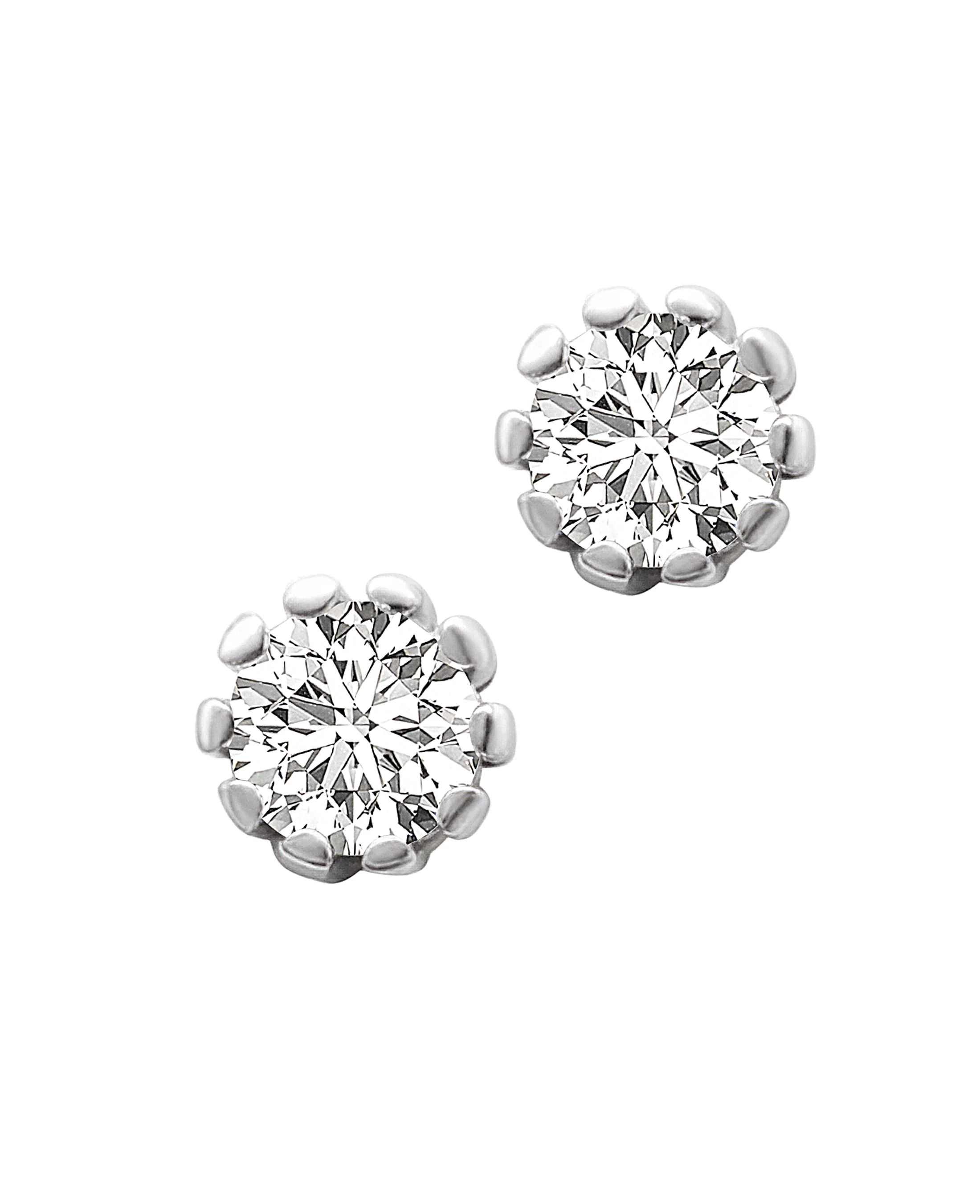 BOUCLES D'OREILLES EN ARGENT SOLITAIRE 4 MM