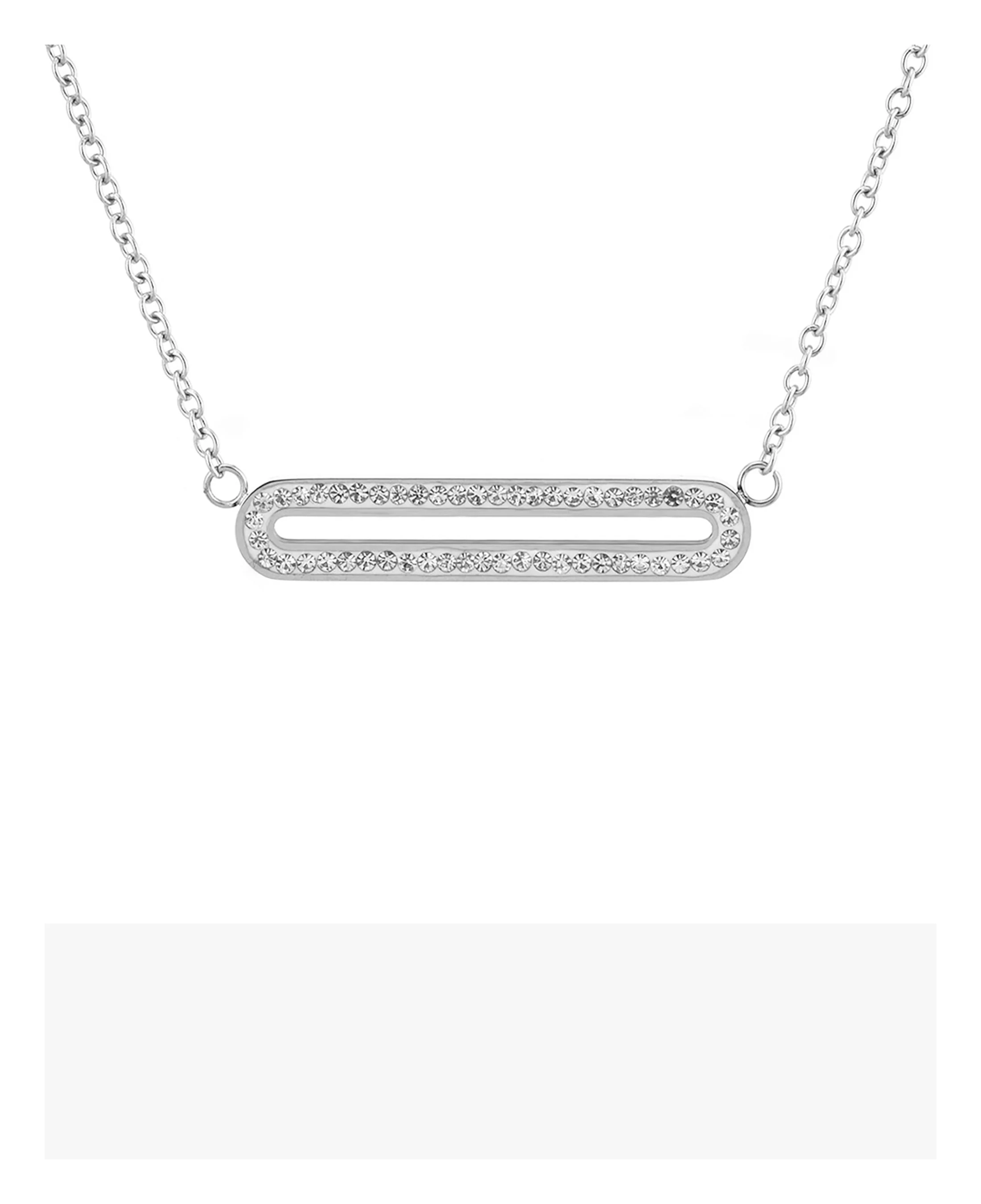 COLLIER EN ACIER AVEC PLAQUETTE ET STRASS - Image 3
