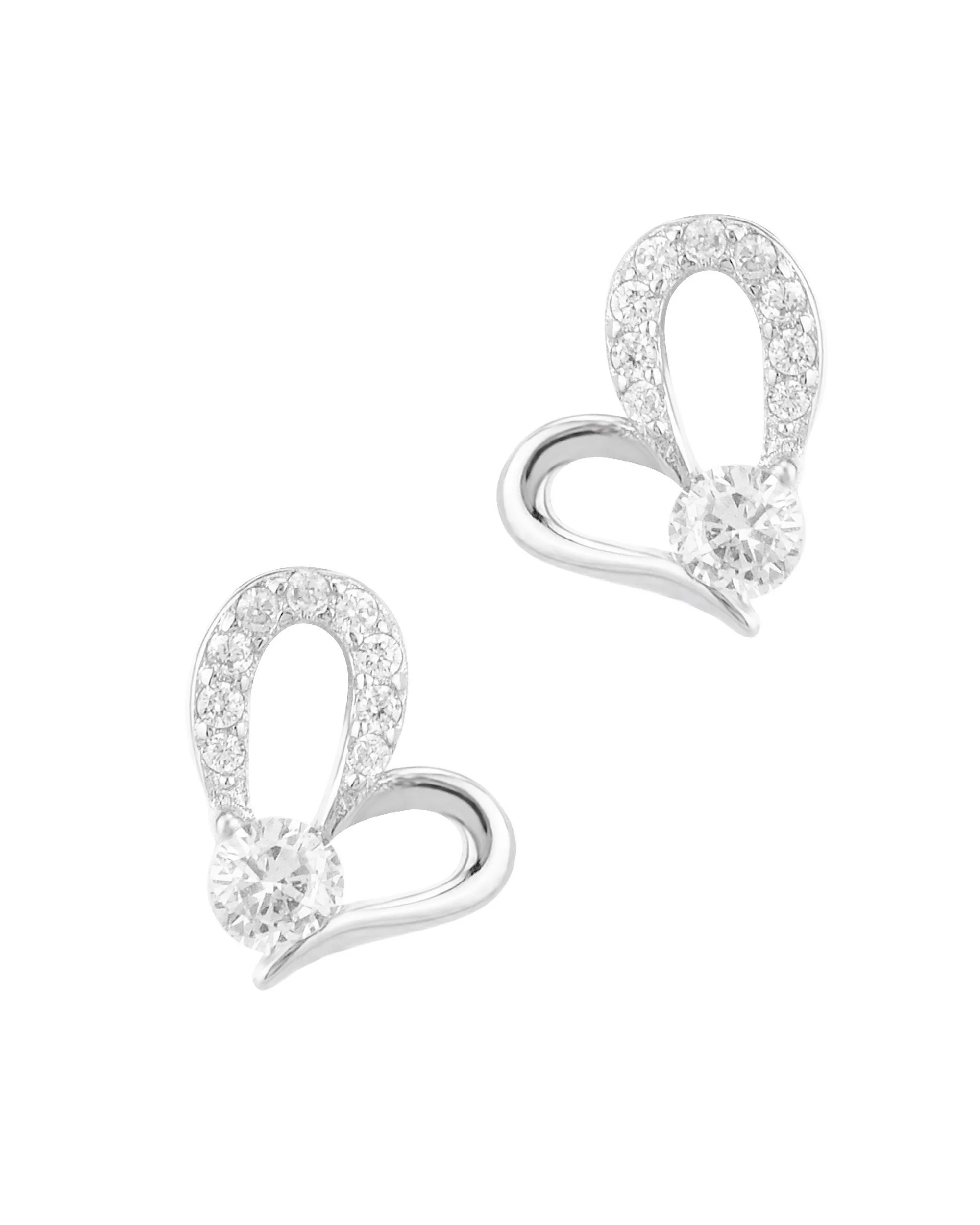 BOUCLES D'OREILLES EN ARGENT COEUR AVEC PIERRES