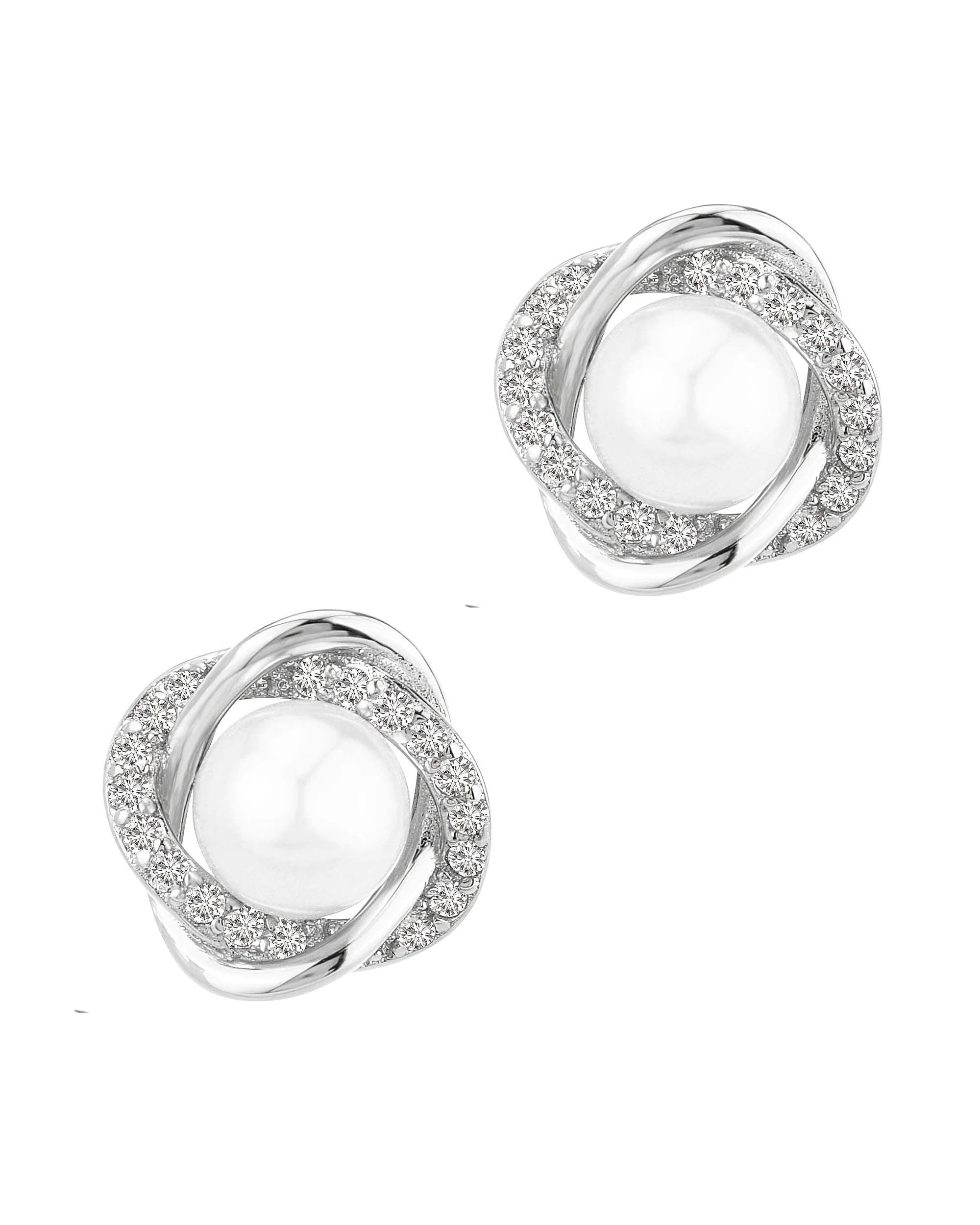 BOUCLES D'OREILLES EN ARGENT FLEUR AVEC PIERRES ET PERLE
