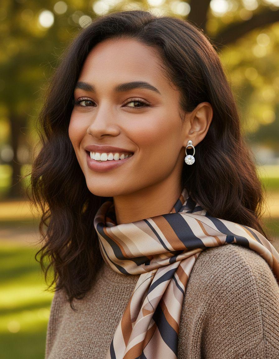 BOUCLES D'OREILLES EN ACIER CERCLE AVEC SOLITAIRE - Image 2