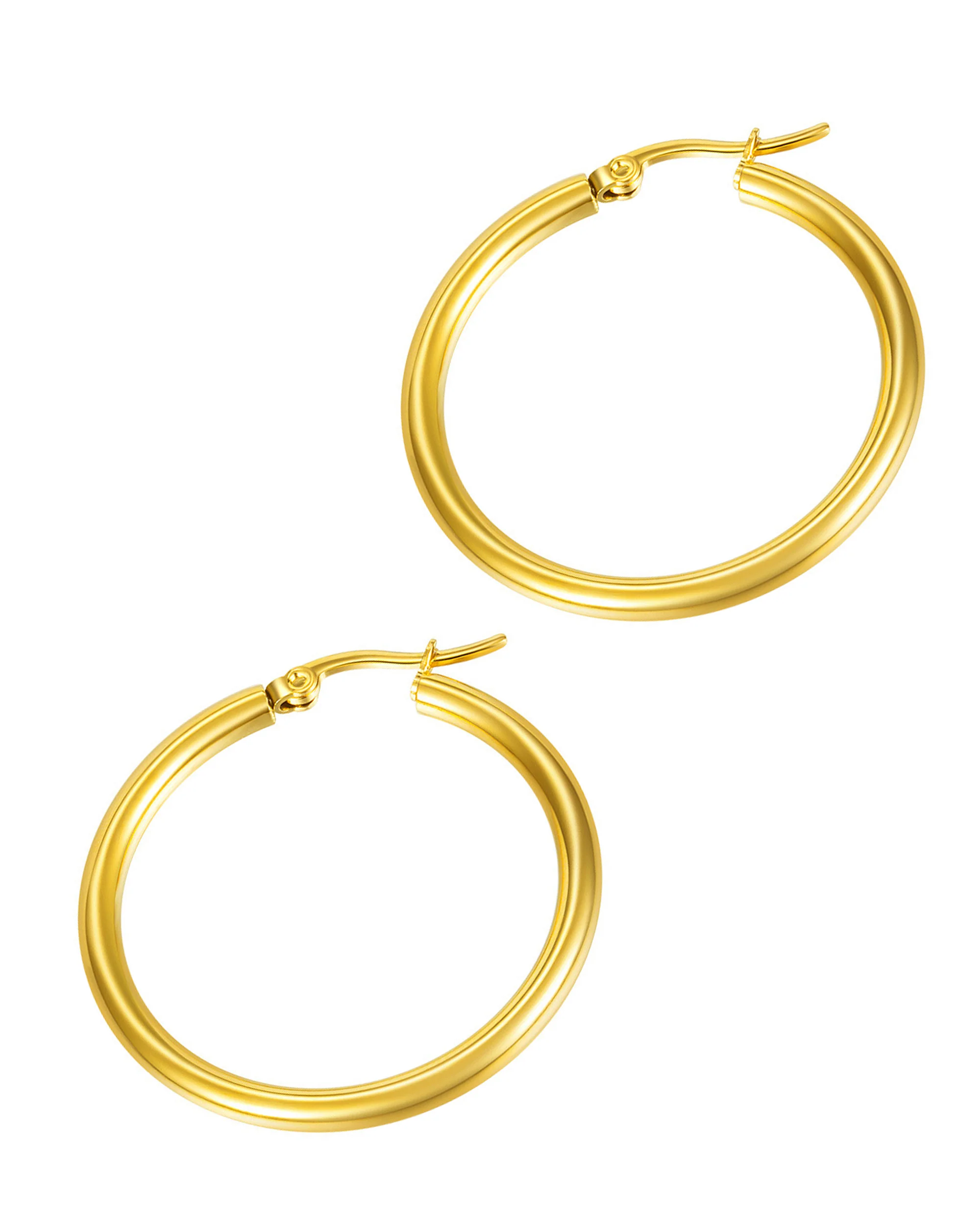 CREOLES EN ACIER DORE 3,5 CM