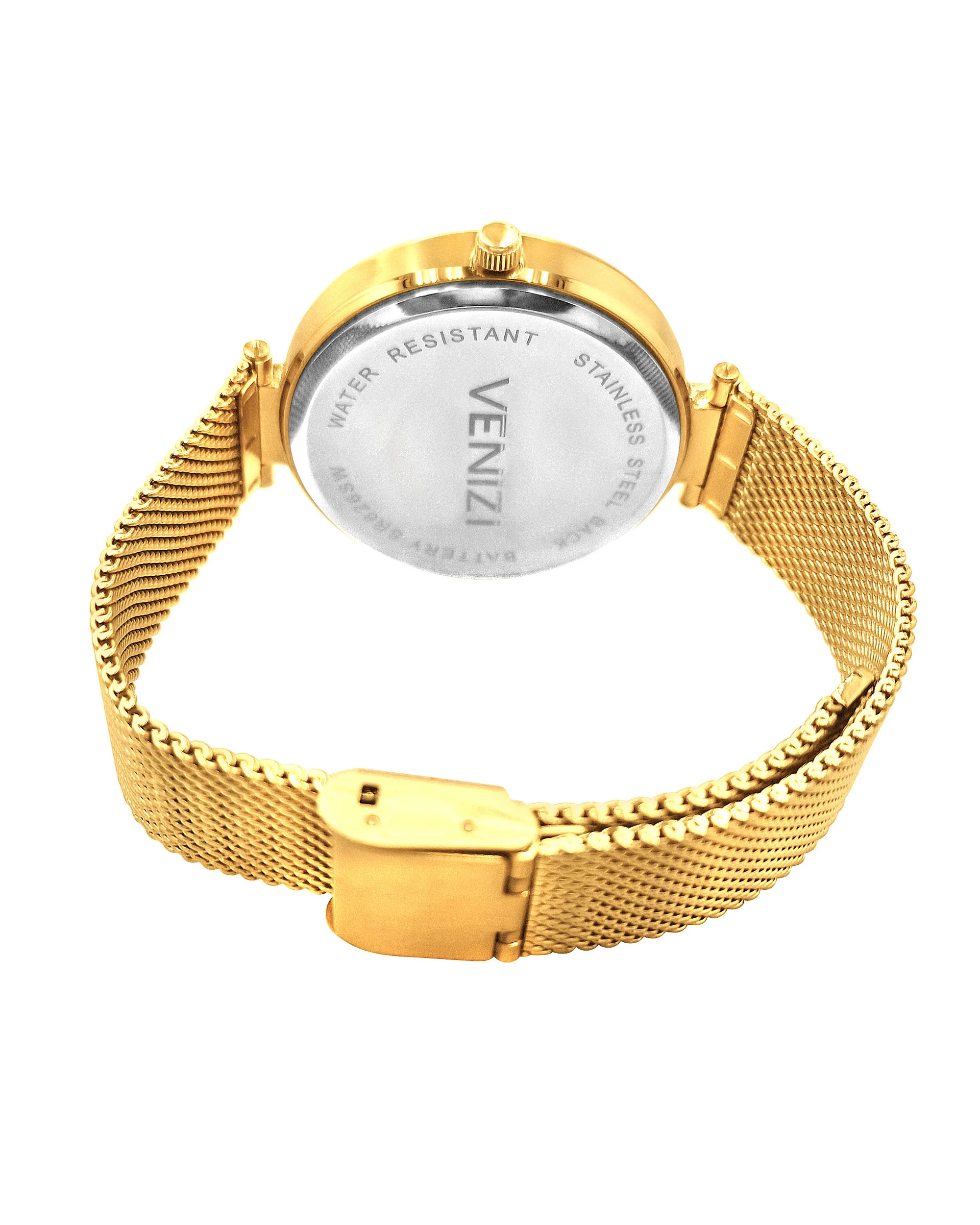 Montre Venizi dorée avec paillettes et strass - Image 2
