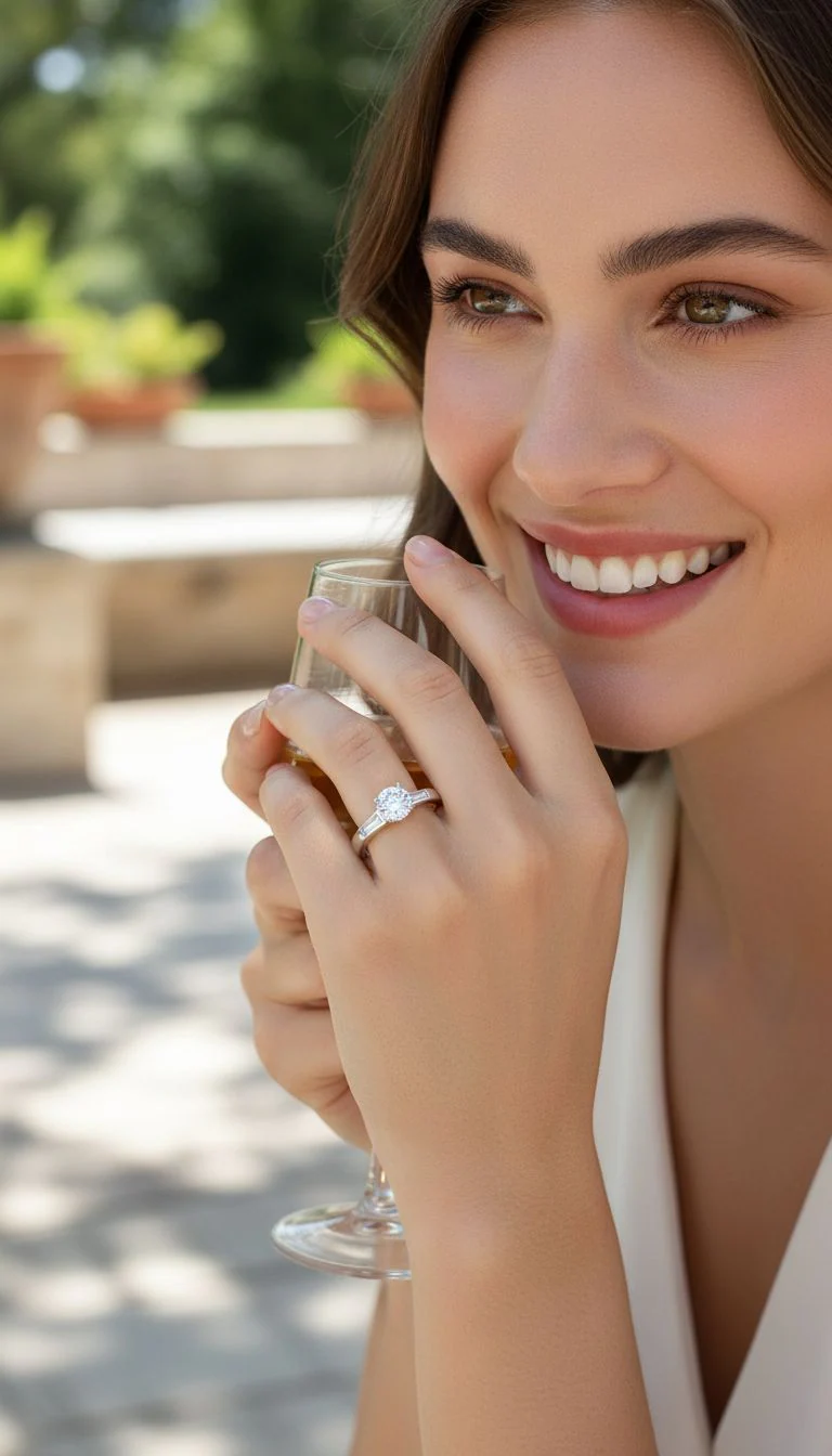 BAGUE EN ARGENT SOLITAIRE 6 MM - Image 2