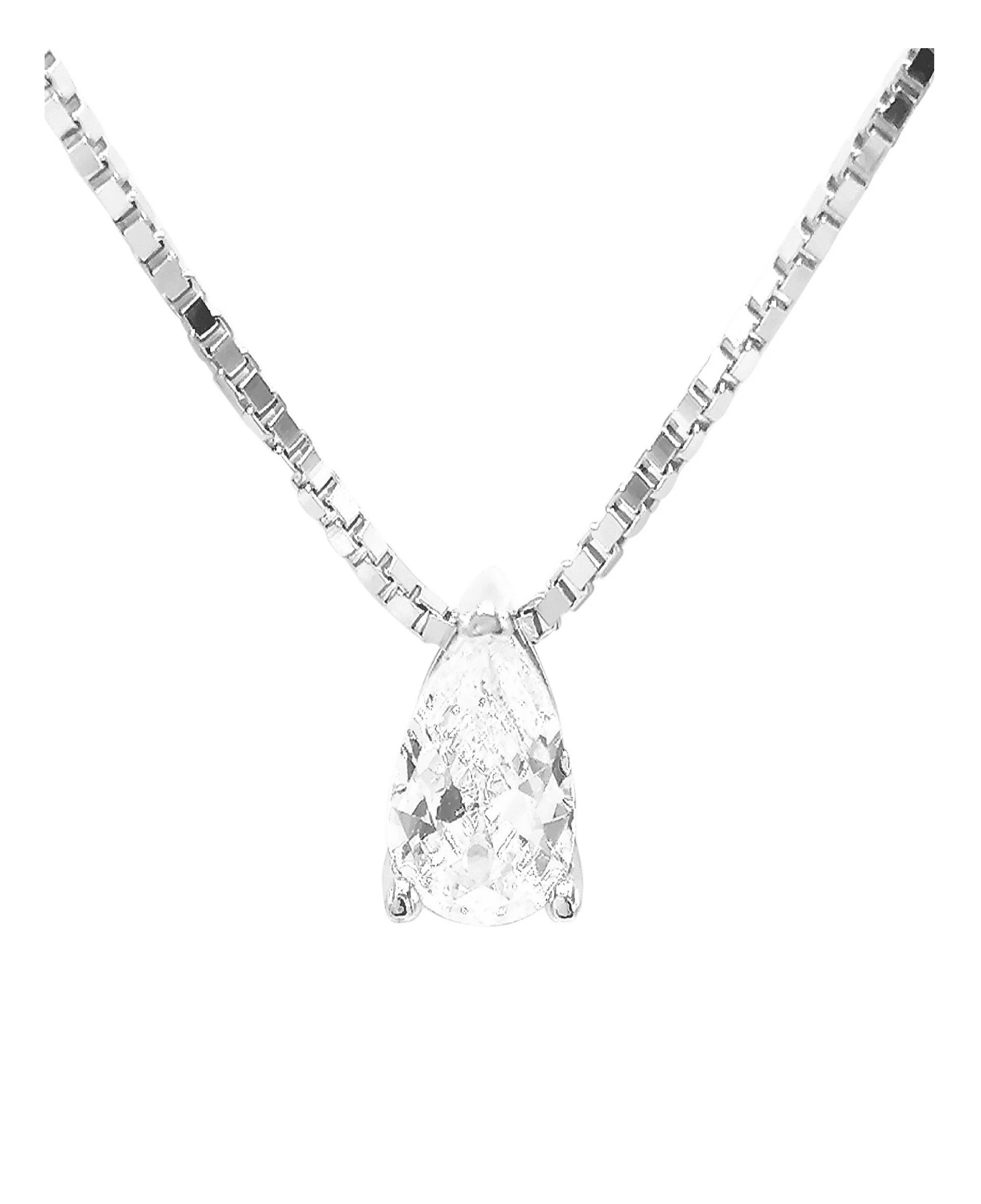 COLLIER EN ARGENT AVEC PENDENTIF SOLITAIRE TRIANGLE - Image 2