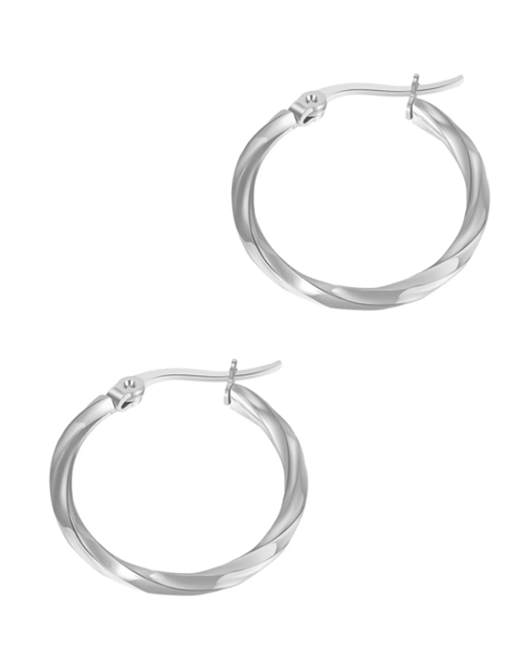 CREOLES EN ACIER DORE TORSADEES 5 MM