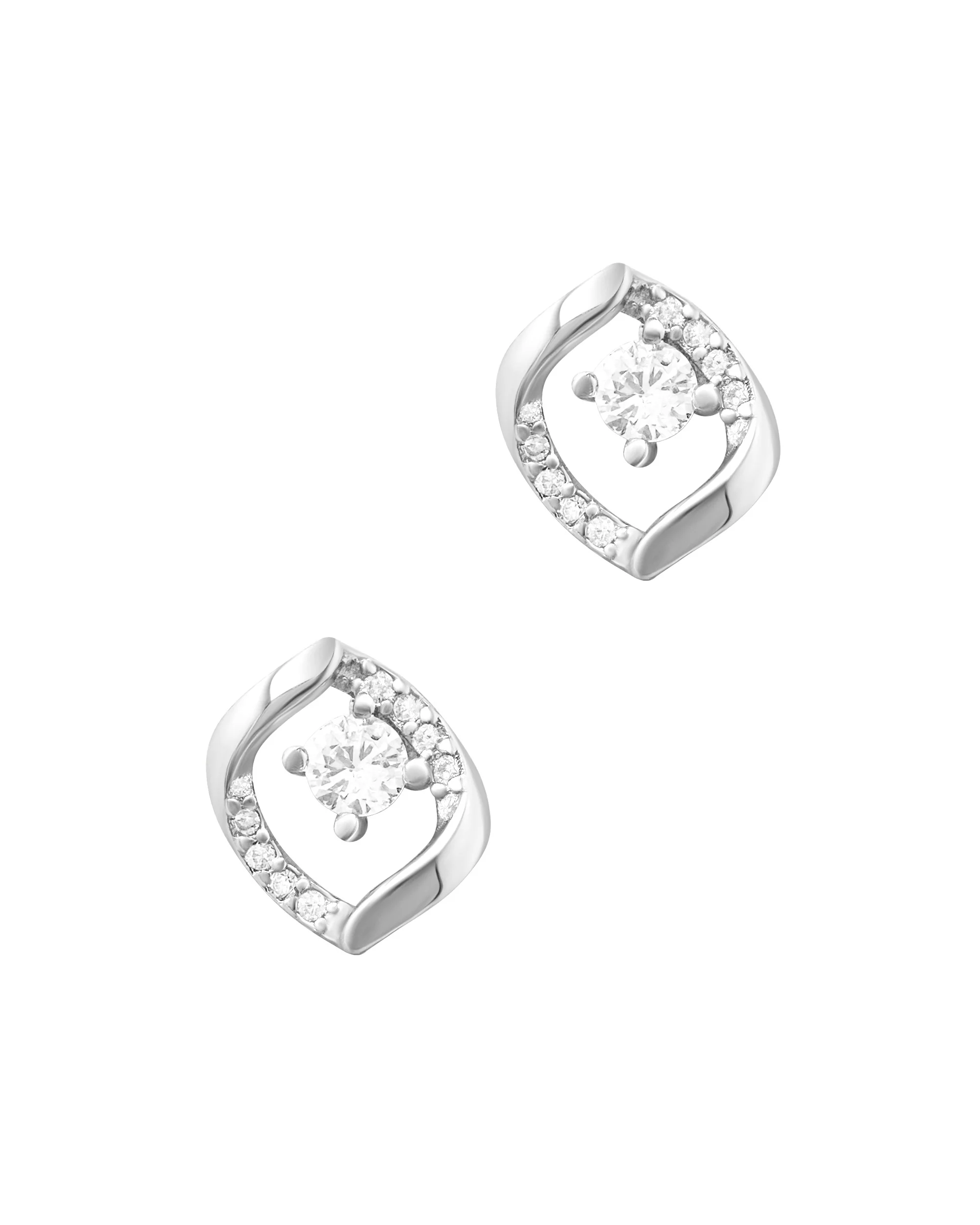 BOUCLES D'OREILLES EN ARGENT AVEC ZIRCONIUM
