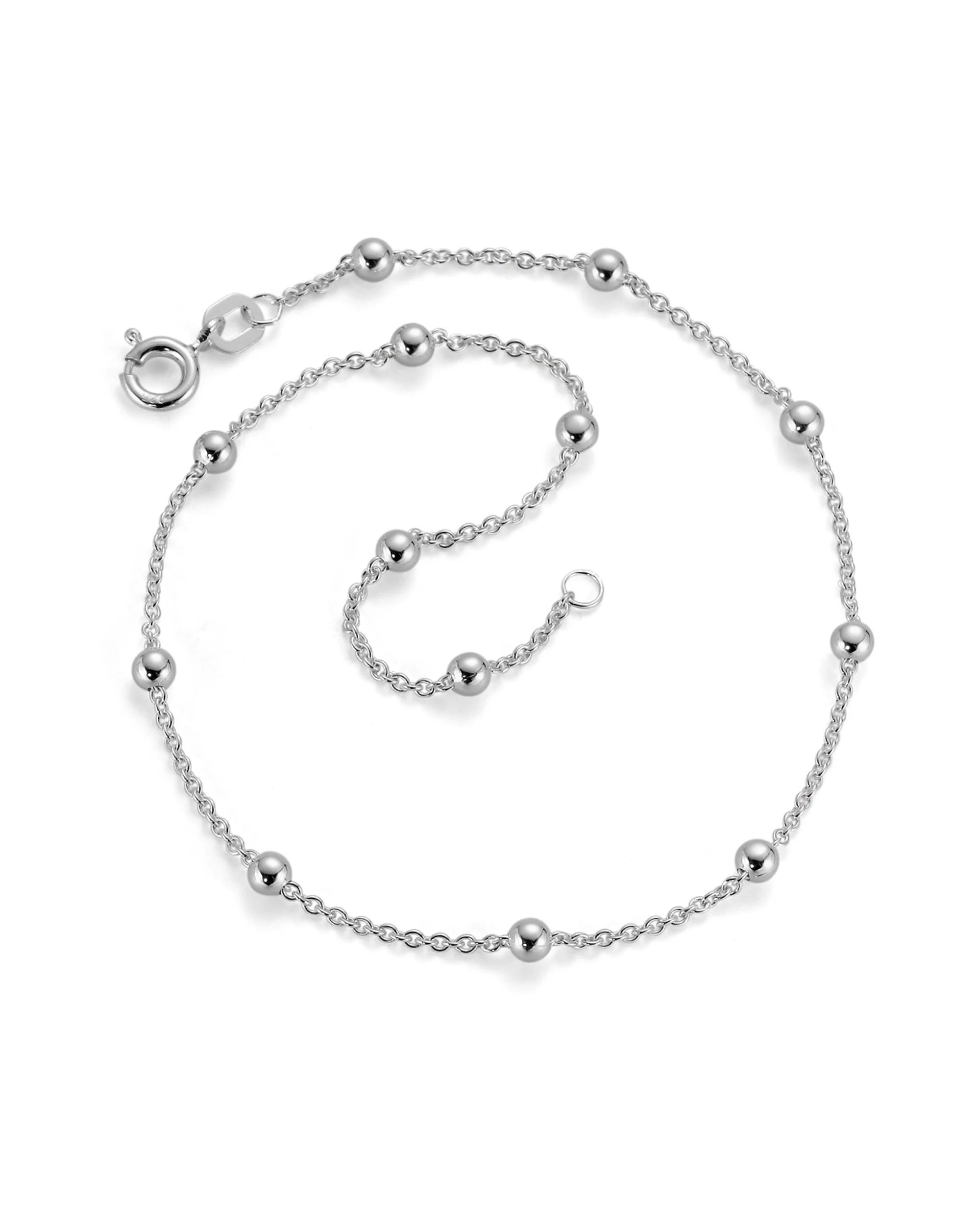 CHEVILLERE EN ARGENT MAILLE FORCAT MULTI-BILLES - Image 3