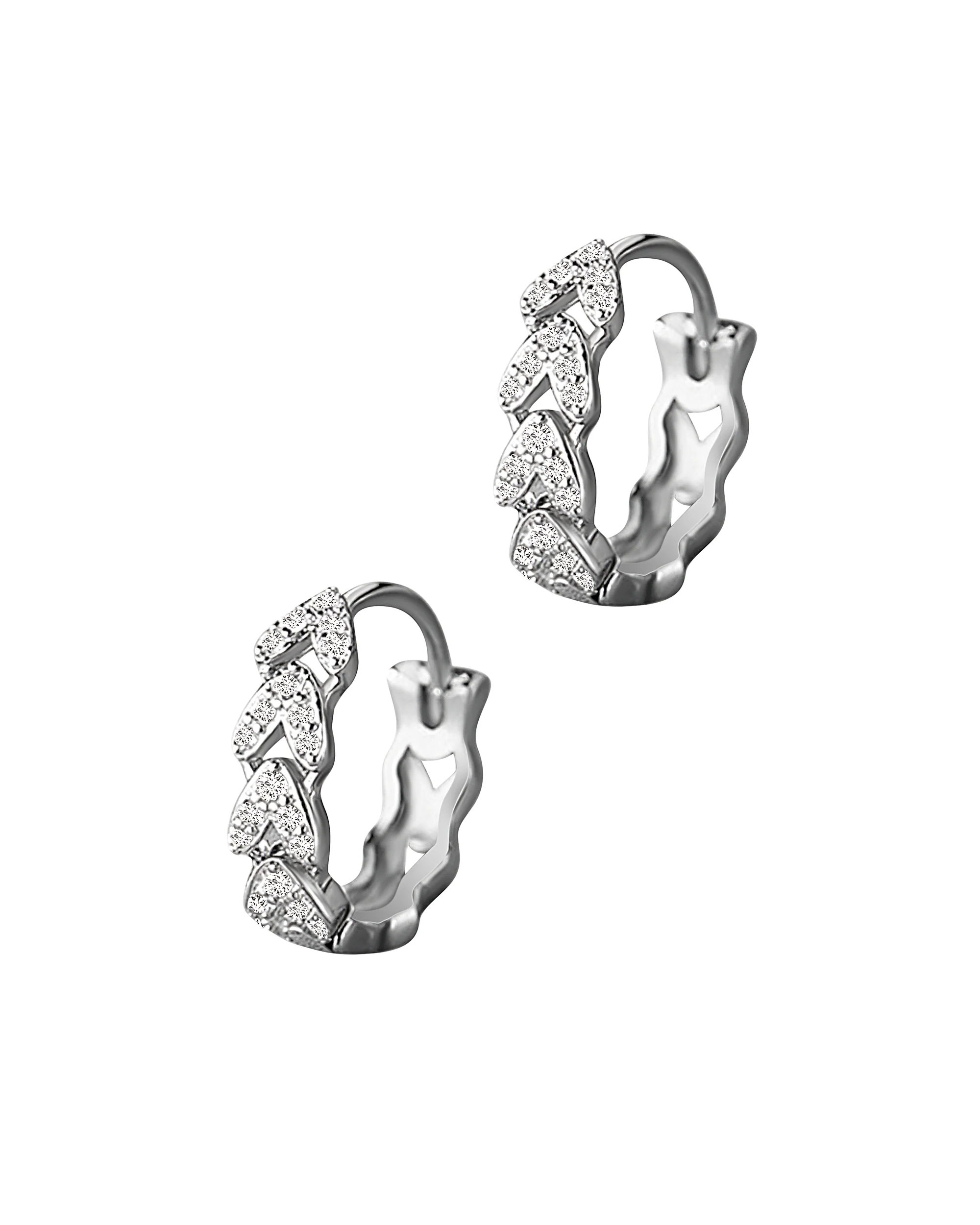 CREOLES EN ARGENT MOTIFS V AVEC PIERRES