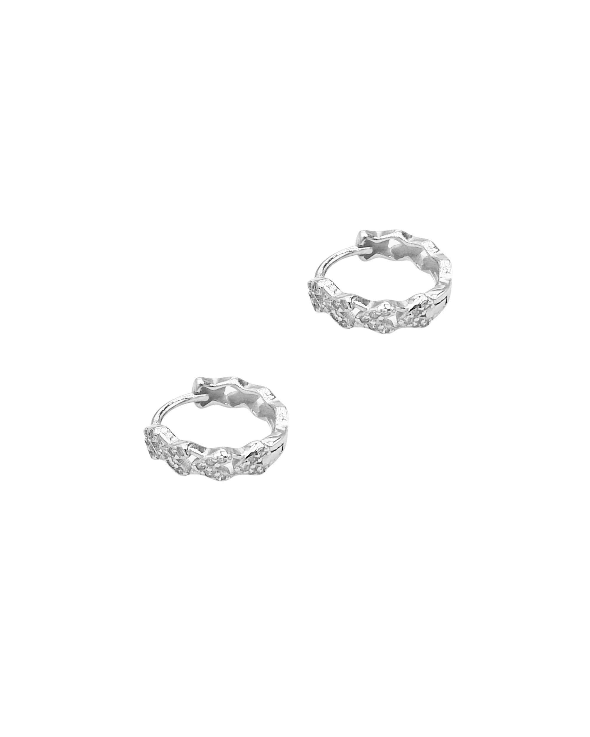 CREOLES EN ARGENT MOTIFS V AVEC PIERRES - Image 3
