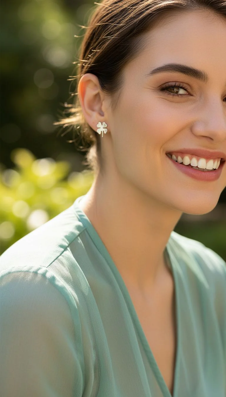 BOUCLES D'OREILLES EN ACIER TREFLES - Image 2