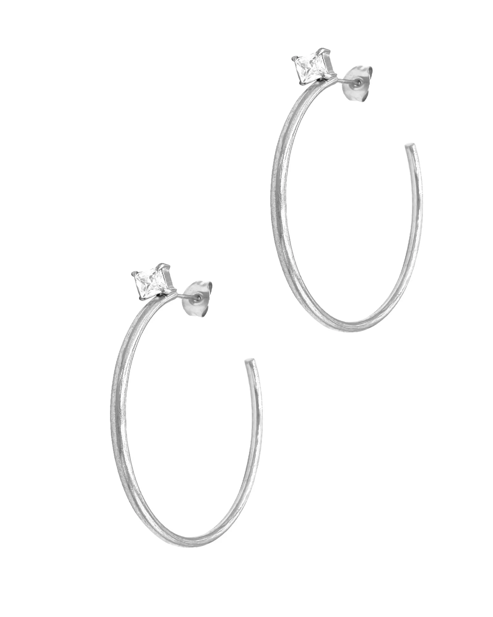 CREOLES EN ACIER 4,5 CM AVEC STRASS