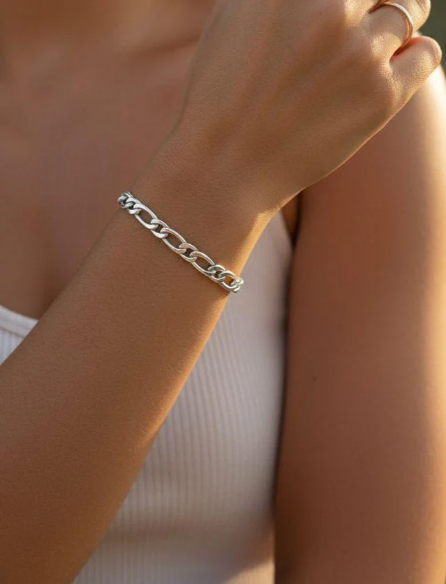 BRACELET EN ACIER MAILLE FIGARO 8,3MM - Image 2