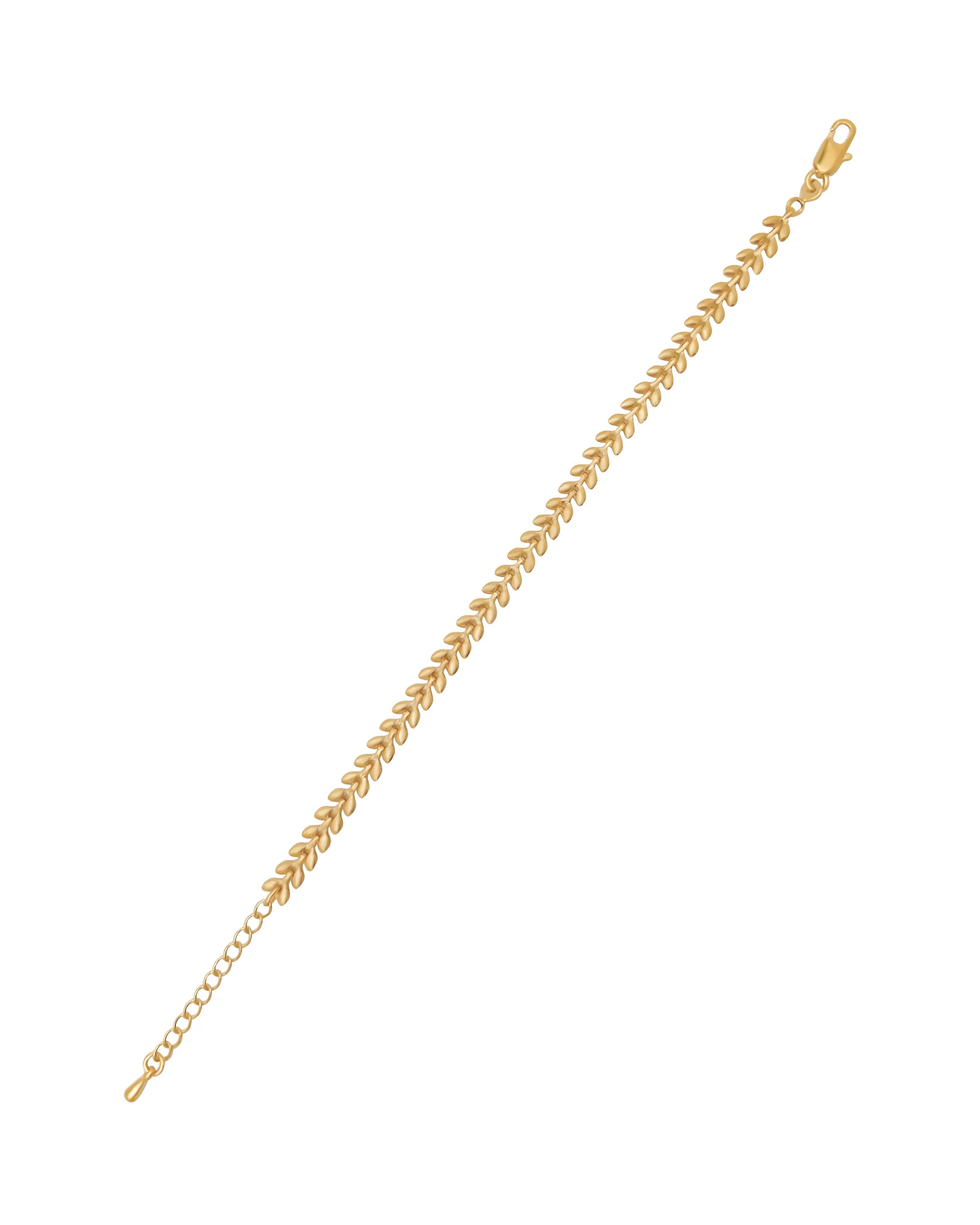 BRACELET EN PLAQUE OR FEUILLE DE LAURIER - Image 3
