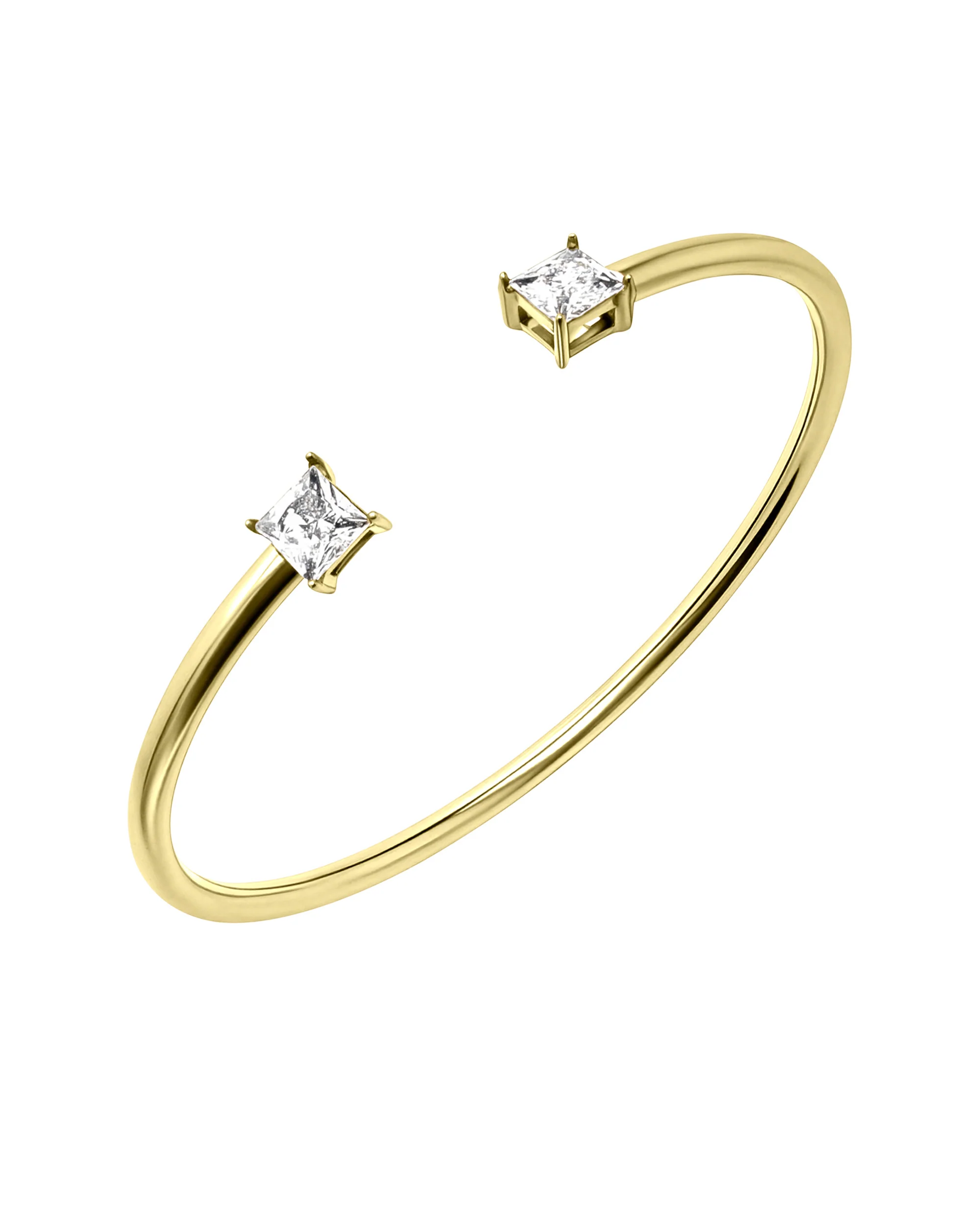 BRACELET EN ACIER DORE AVEC 2 ZIRCONIUM