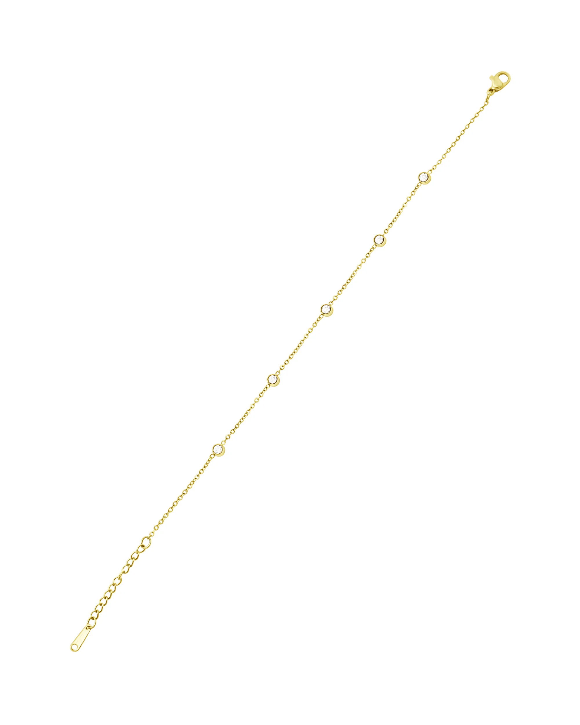 BRACELET EN ACIER DORE AVEC RONDS EN STRASS - Image 3