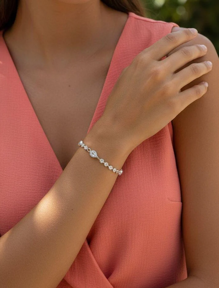 BRACELET EN ACIER AVEC PIERRES - Image 2