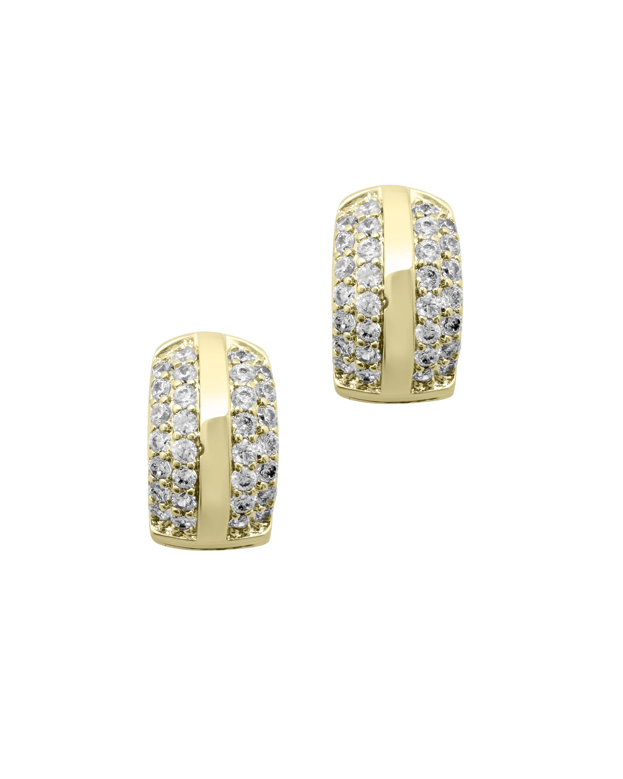 CREOLES EN PLAQUE OR DOUBLE LIGNE AVEC ZIRCONIUM