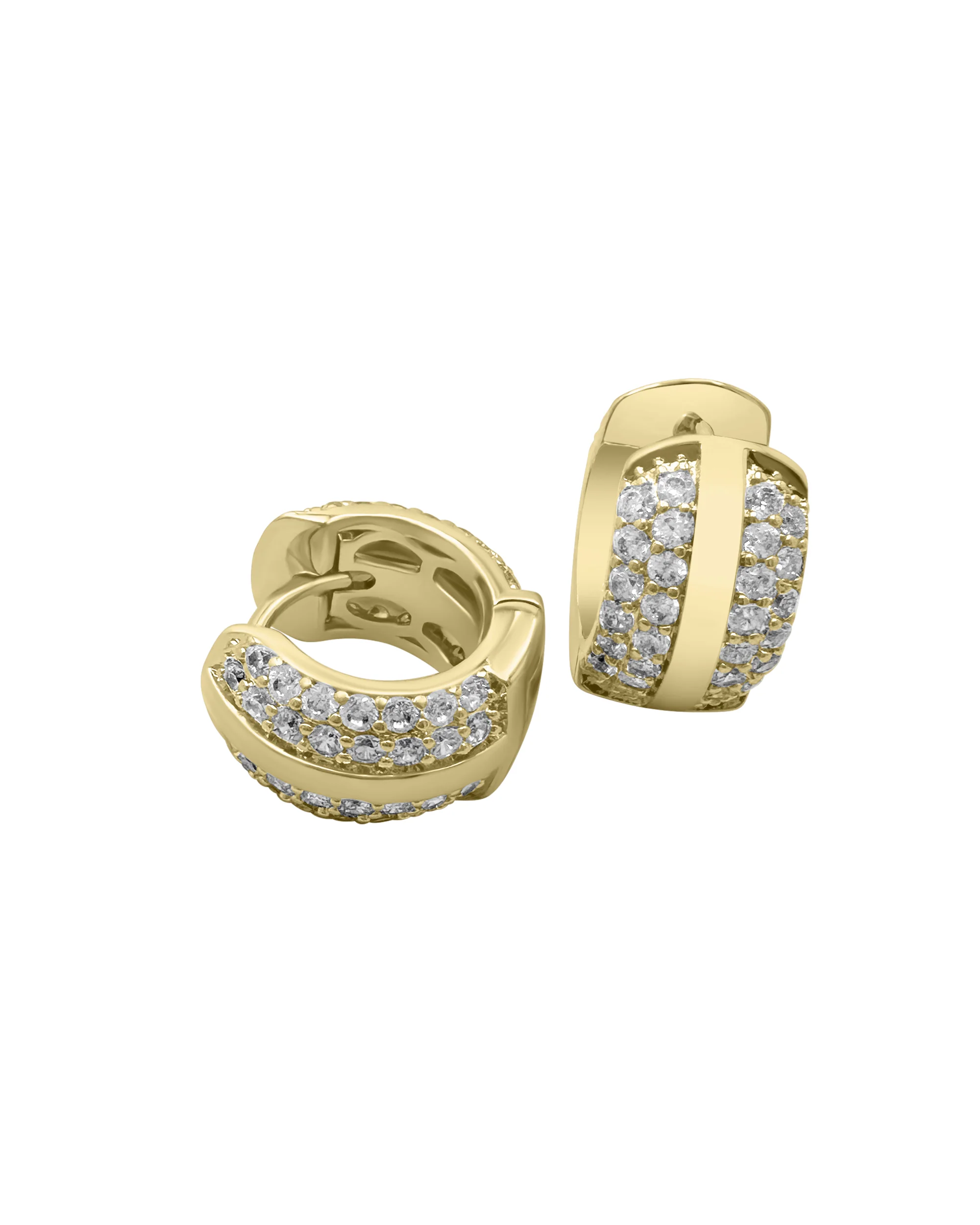 CREOLES EN PLAQUE OR DOUBLE LIGNE AVEC ZIRCONIUM - Image 3