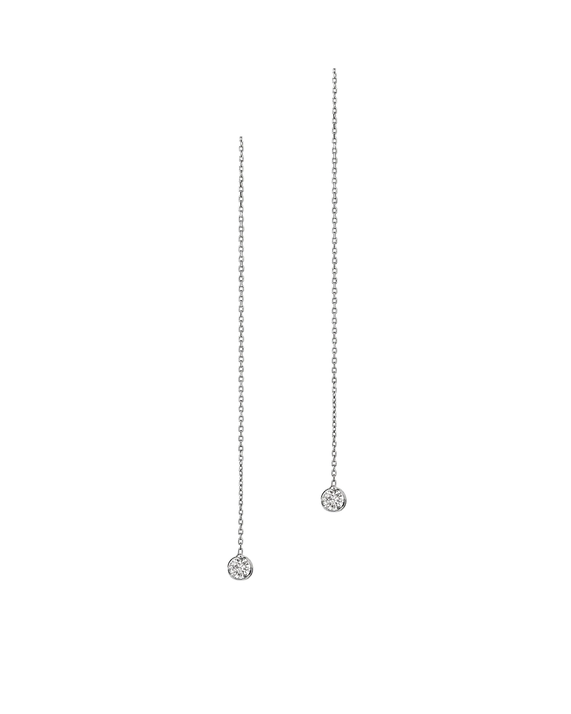 BOUCLES D'OREILLES EN ARGENT SOLITAIRE PENDANT