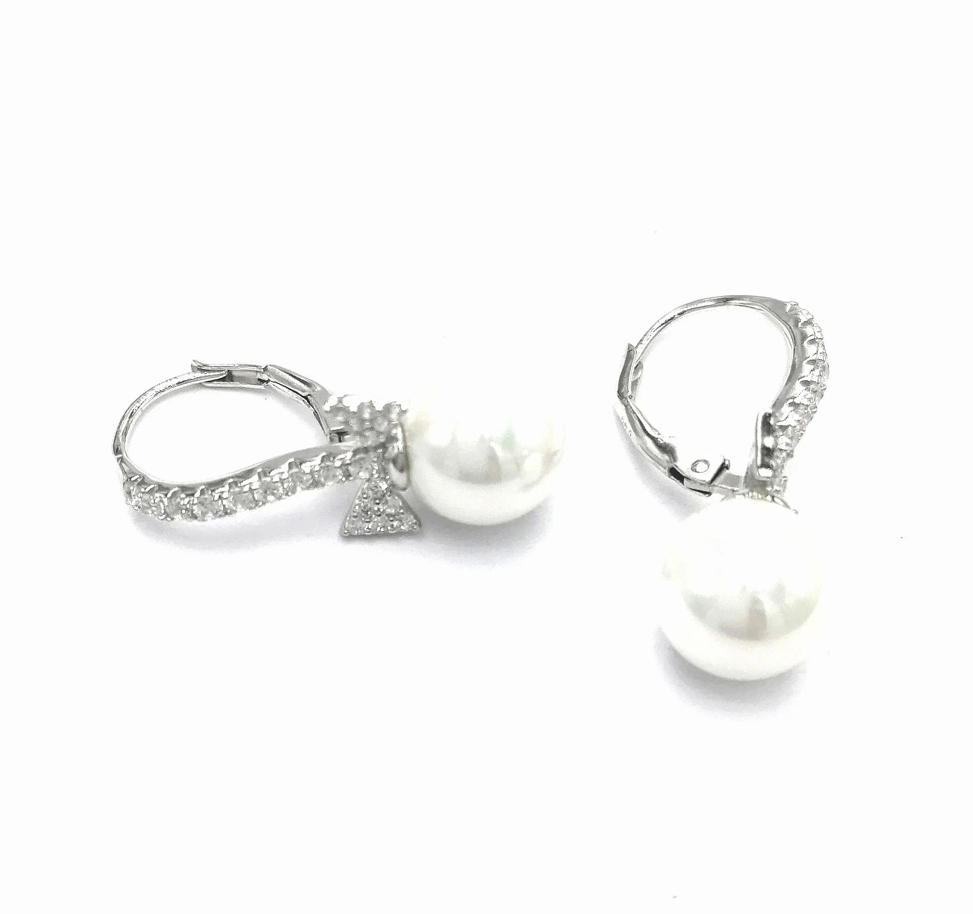 DORMEUSES EN ARGENT PERLE ET NOEUD - Image 3