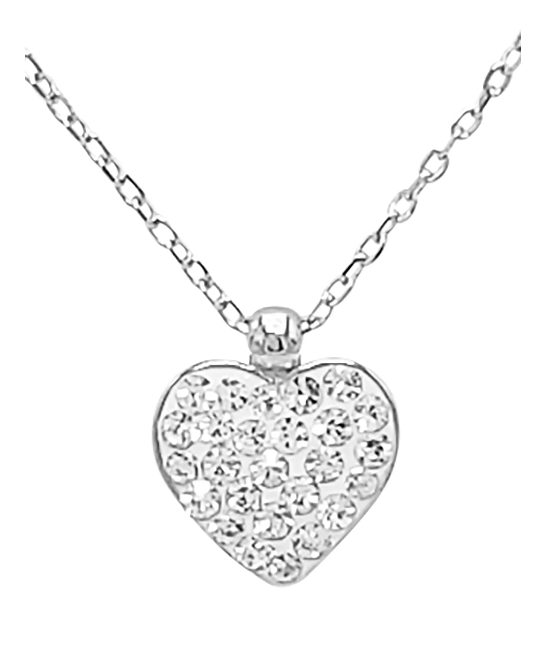 COLLIER EN ARGENT PENDENTIF COEUR AVEC STRASS - Image 3