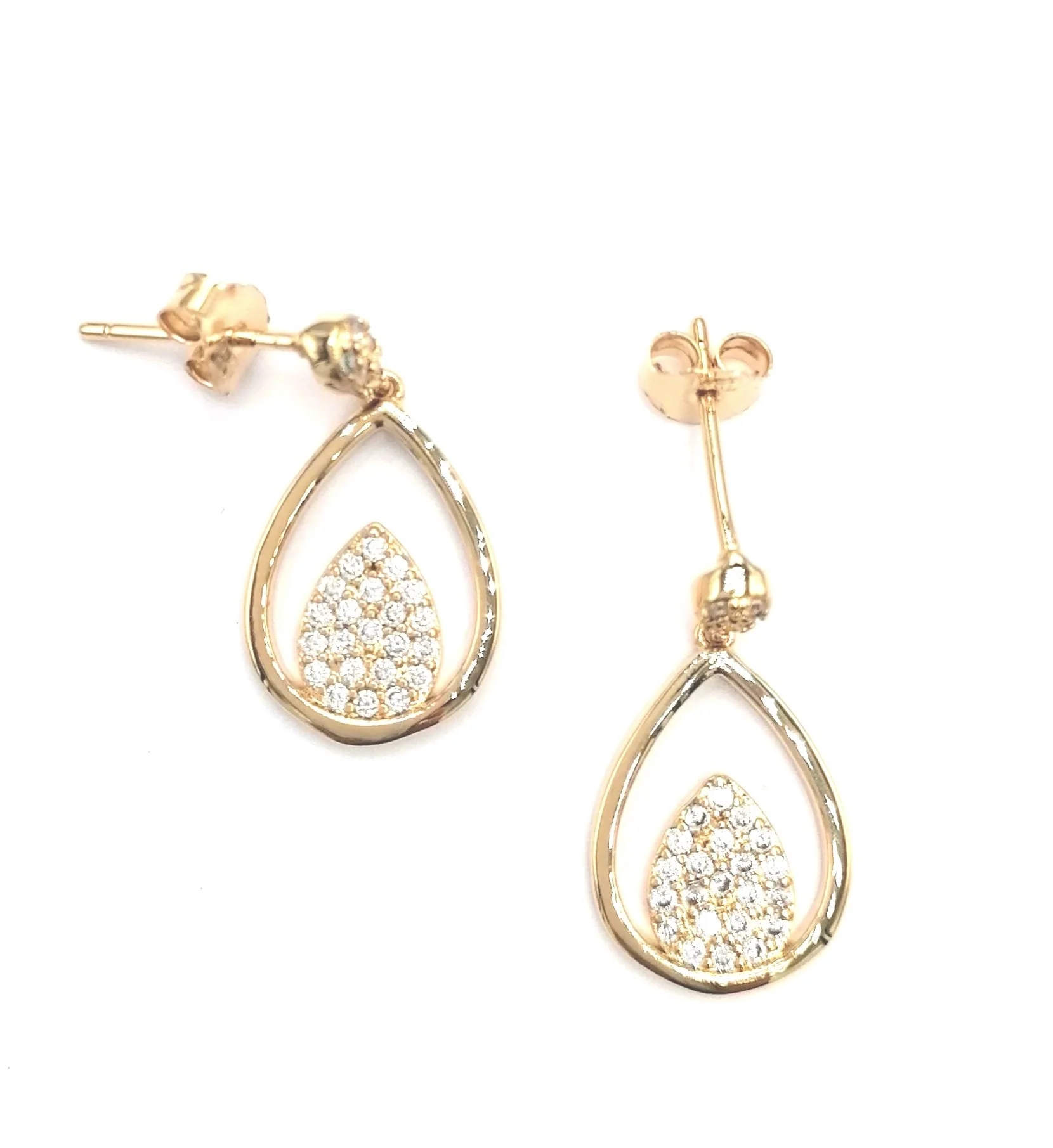 BOUCLES D'OREILLES EN PLAQUE OR GOUTTE - Image 3