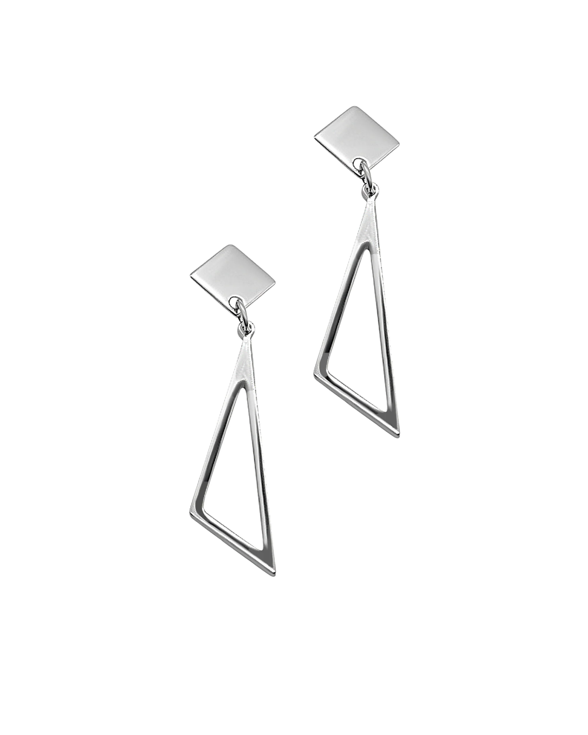 BOUCLES D'OREILLES EN ARGENT TRIANGLE PENDANT
