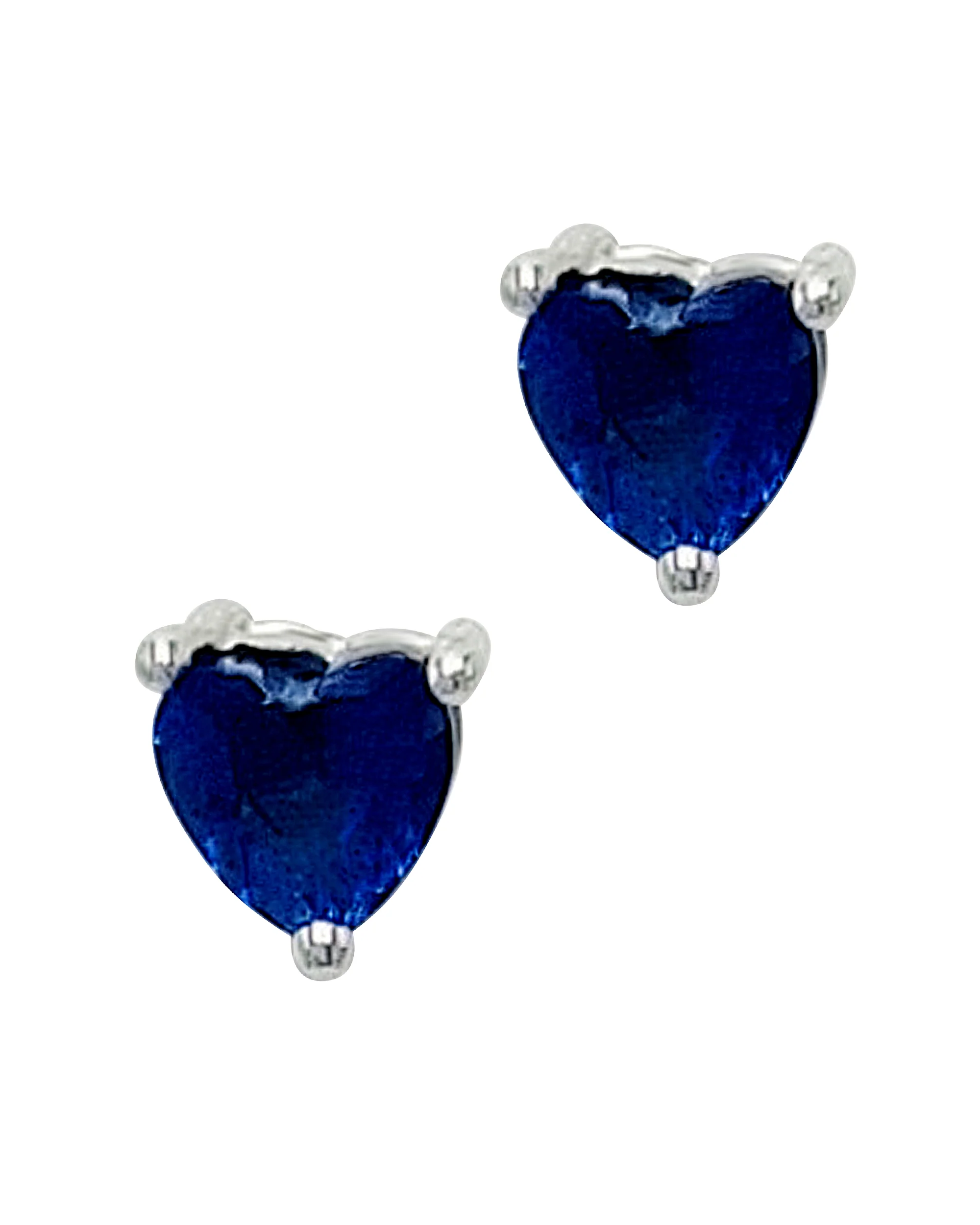 BOUCLES D'OREILLES EN ARGENT COEUR BLEU