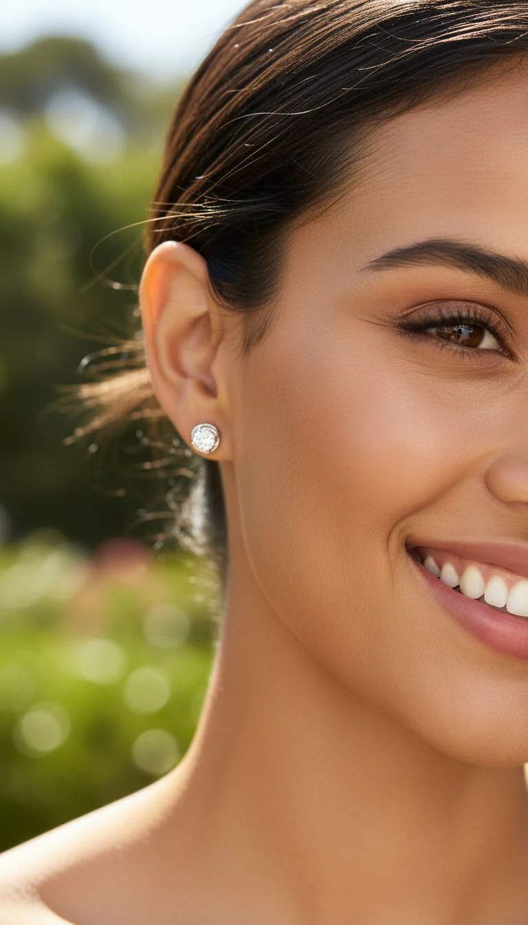 BOUCLES D'OREILLES EN ARGENT SOLITAIRE ET FIL TORSADE - Image 2