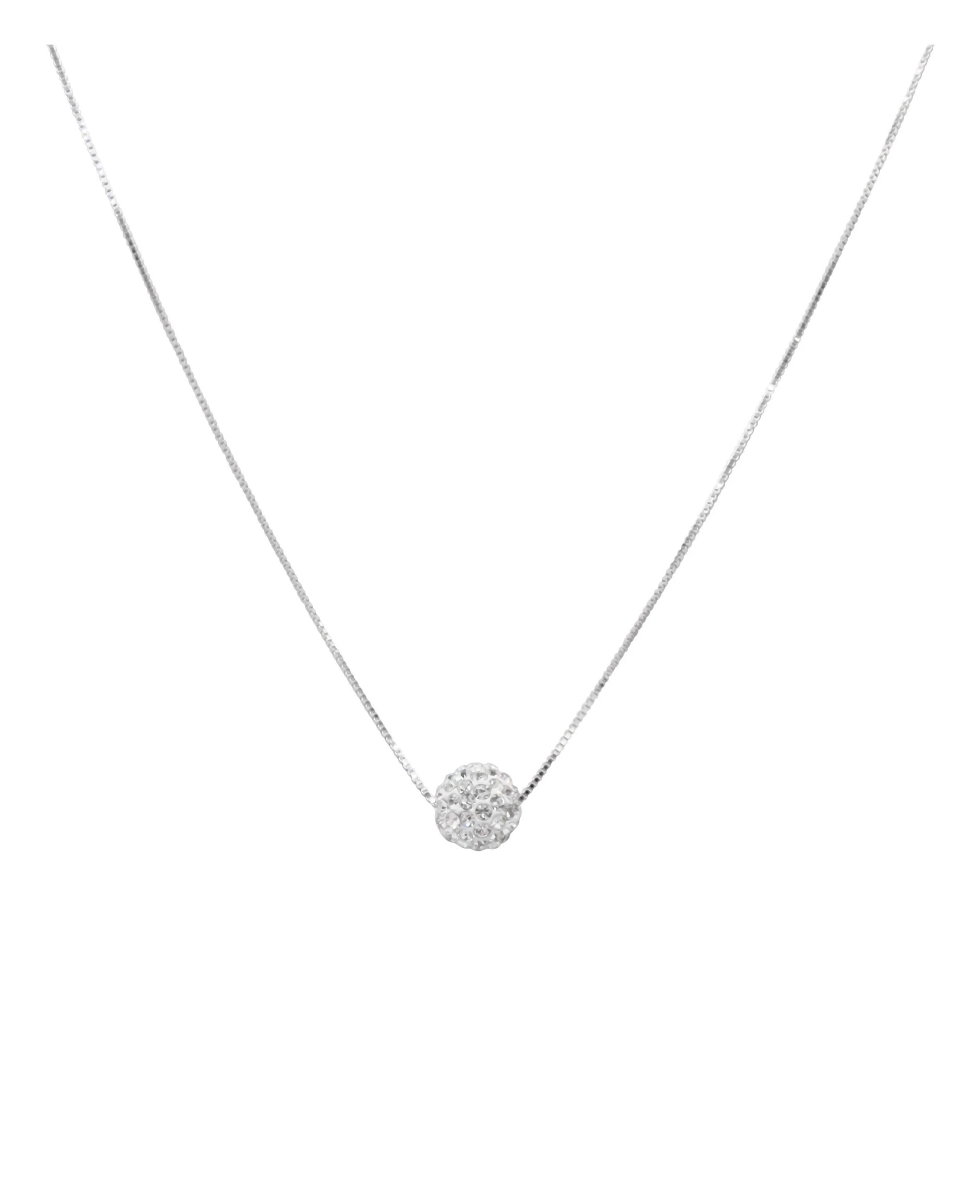 COLLIER EN ARGENT BOULE STRASS - Image 2