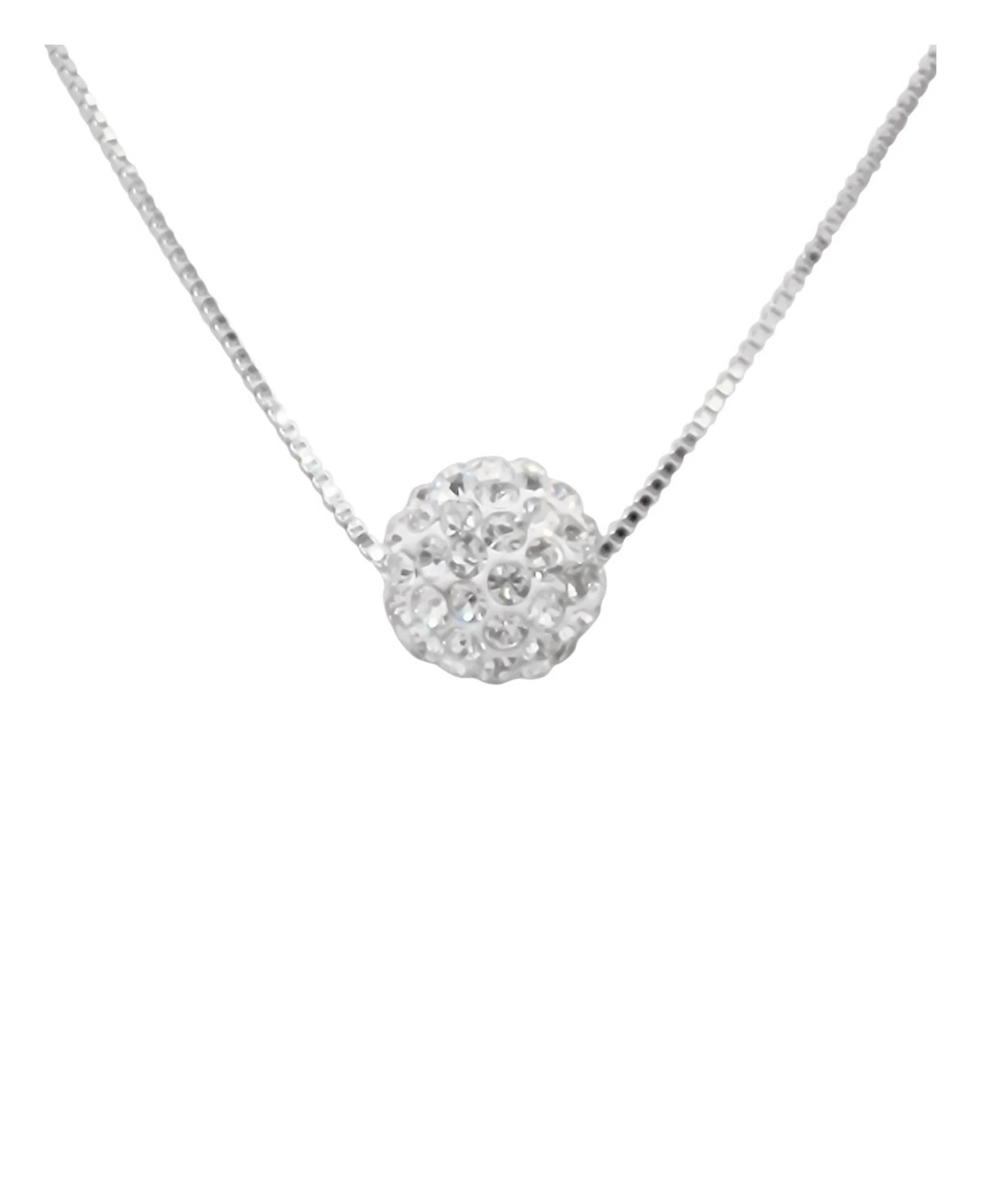 COLLIER EN ARGENT BOULE STRASS - Image 3
