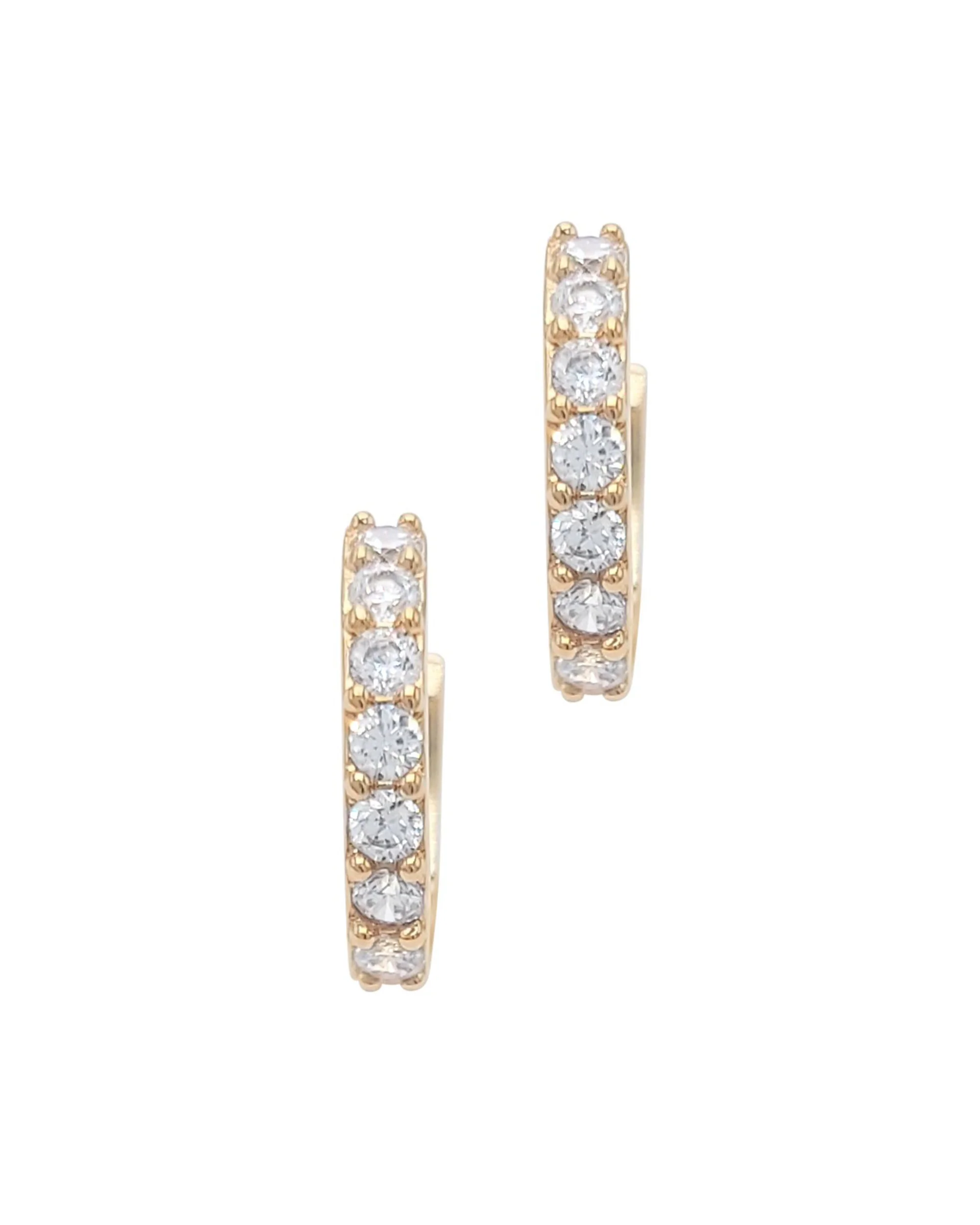 CREOLES EN PLAQUE OR SERTIES DE PIERRES 1,4 CM - Image 3