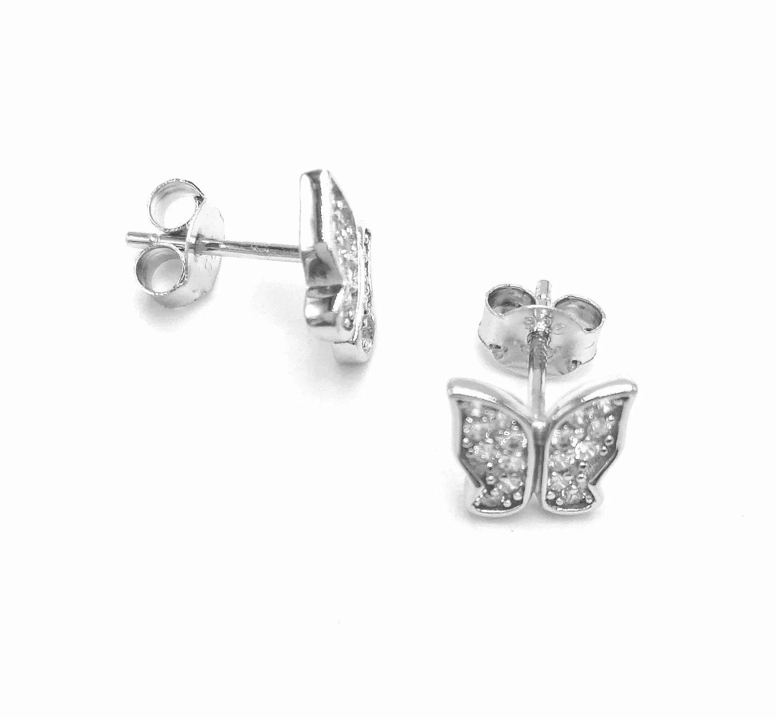 BOUCLES D'OREILLES EN ARGENT PAPILLONS AVEC PIERRES - Image 2