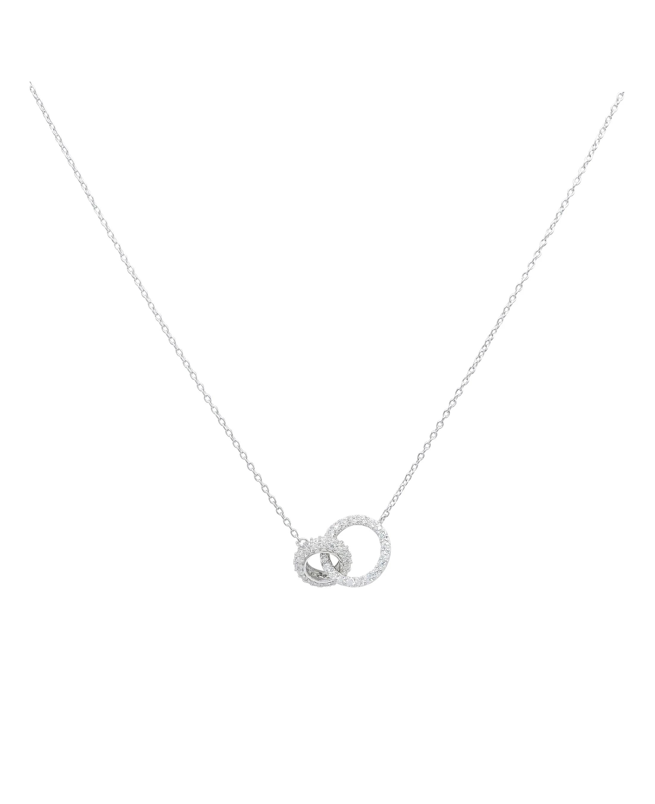COLLIER EN ARGENT 2 CERCLES AVEC PIERRES - Image 2