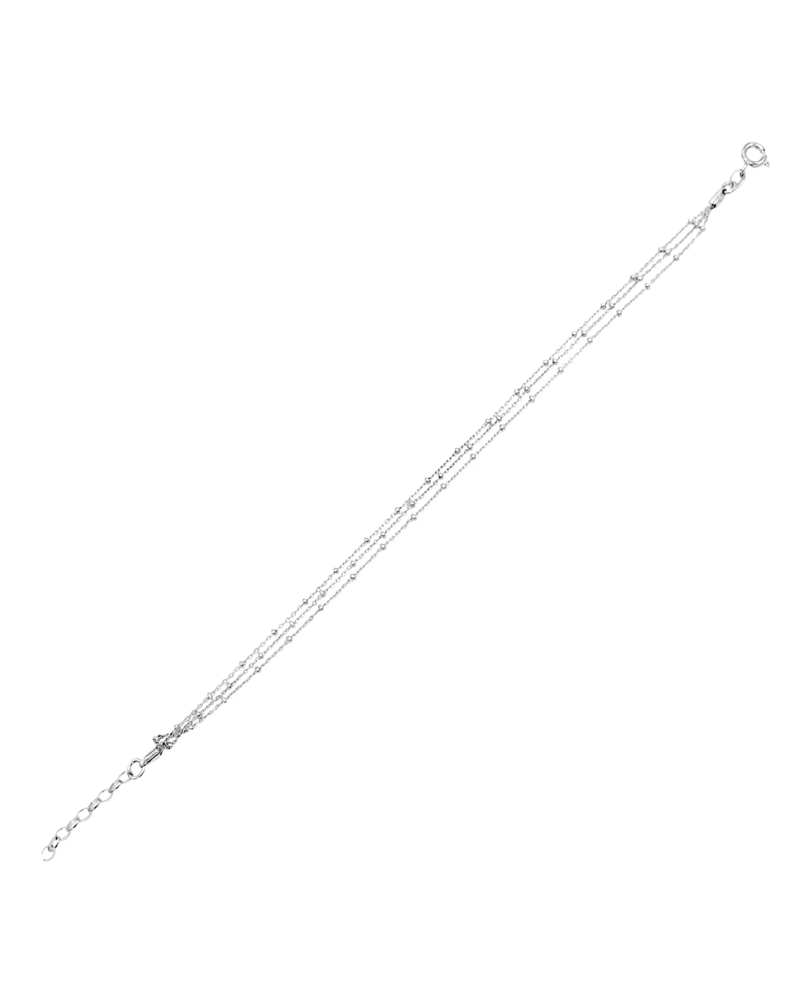 CHEVILLERE EN ARGENT 3 MAILLES BILLES - Image 2