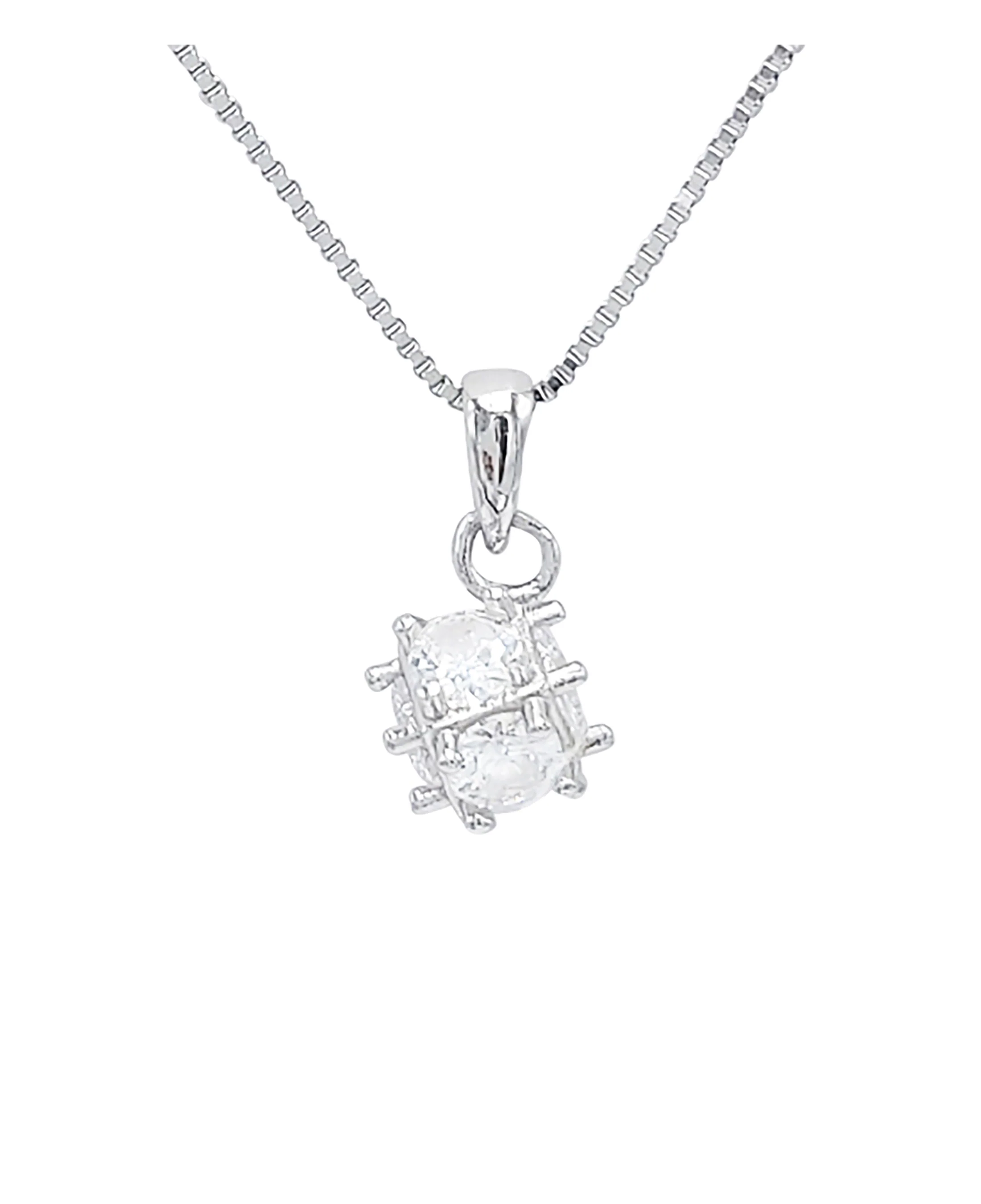 COLLIER EN ARGENT AVEC PENDENTIF CUBE - Image 2