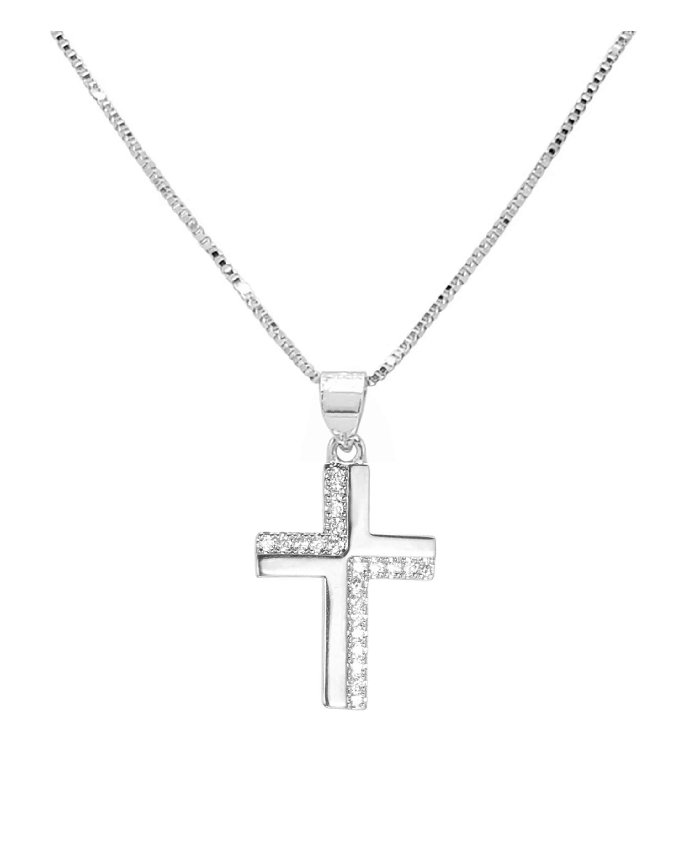 COLLIER EN ARGENT PENDENTIF CROIX