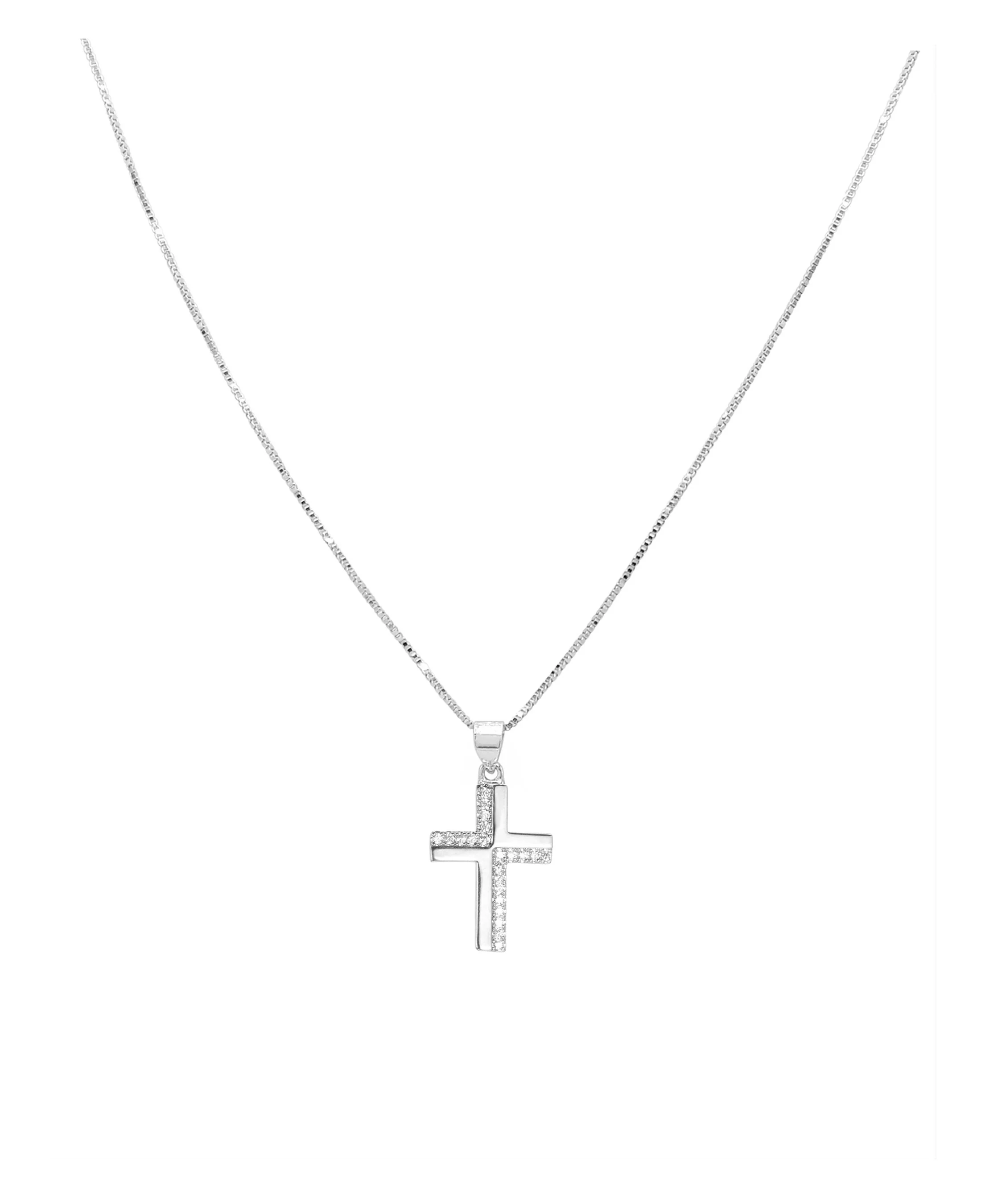 COLLIER EN ARGENT PENDENTIF CROIX - Image 2