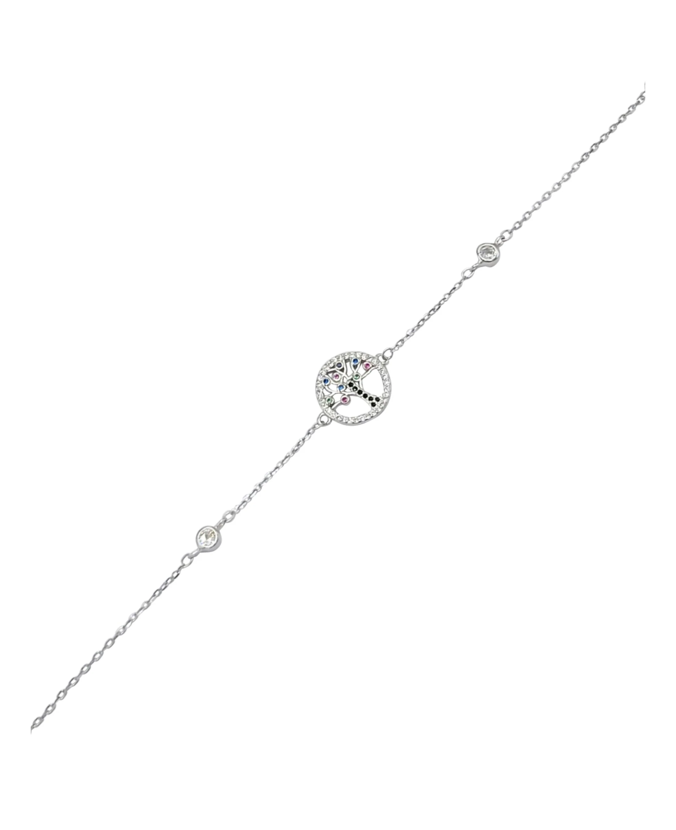 BRACELET EN ARGENT ARBRE DE VIE MULTICOLORE - Image 2