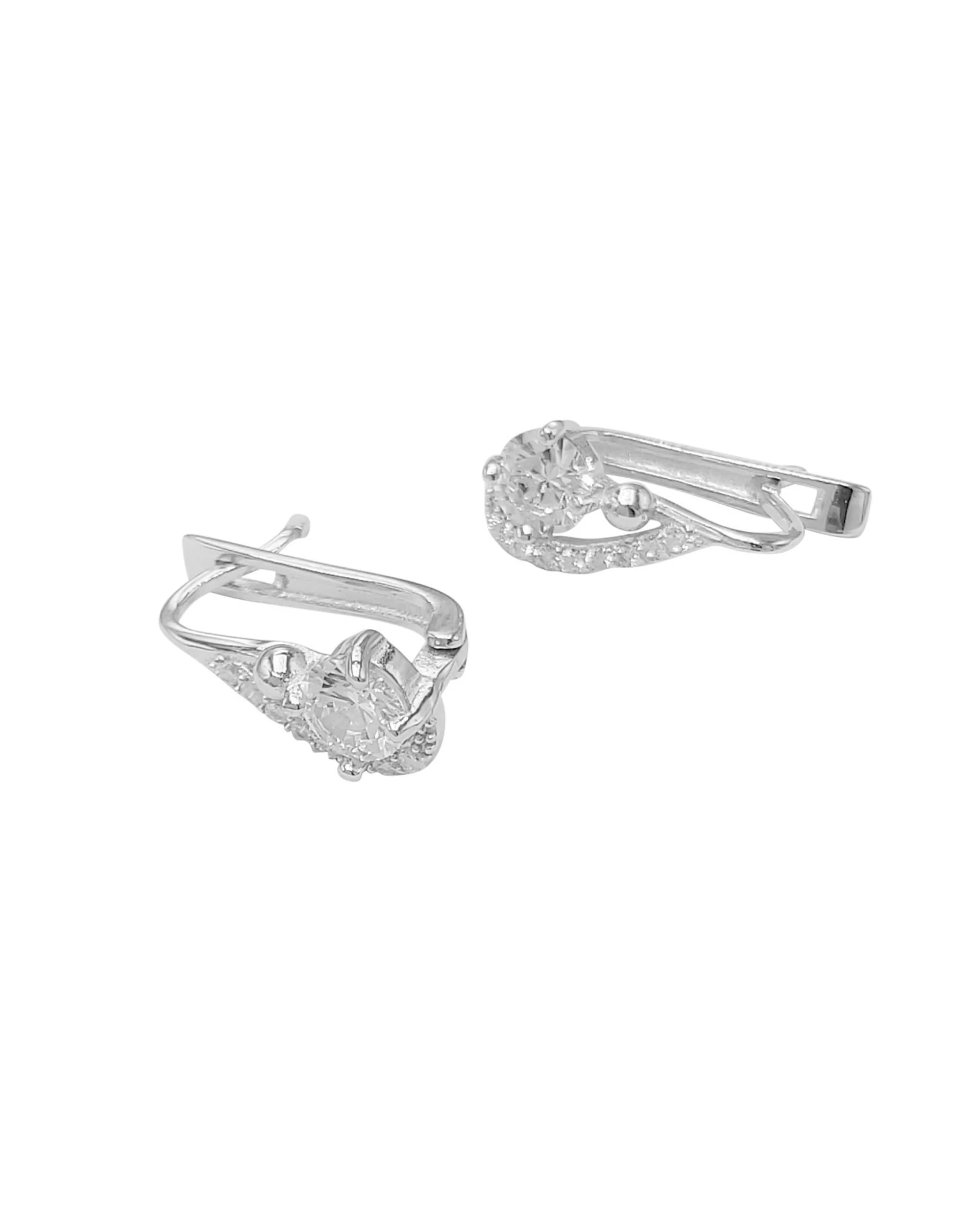 BOUCLES D'OREILLES EN ARGENT SERTIE DE PIERRES - Image 3