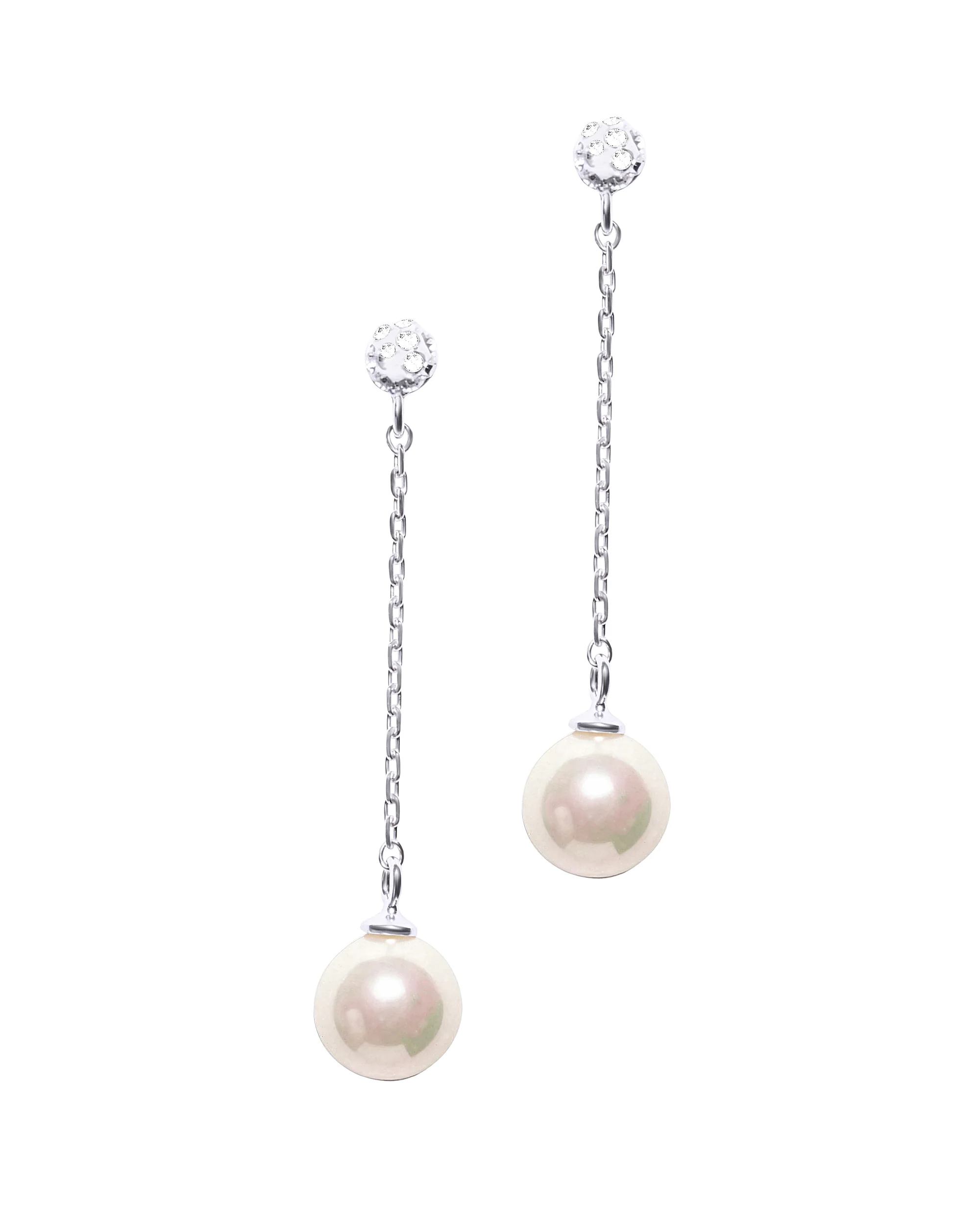 BOUCLES D'OREILLES EN ARGENT PERLE PENDANTE