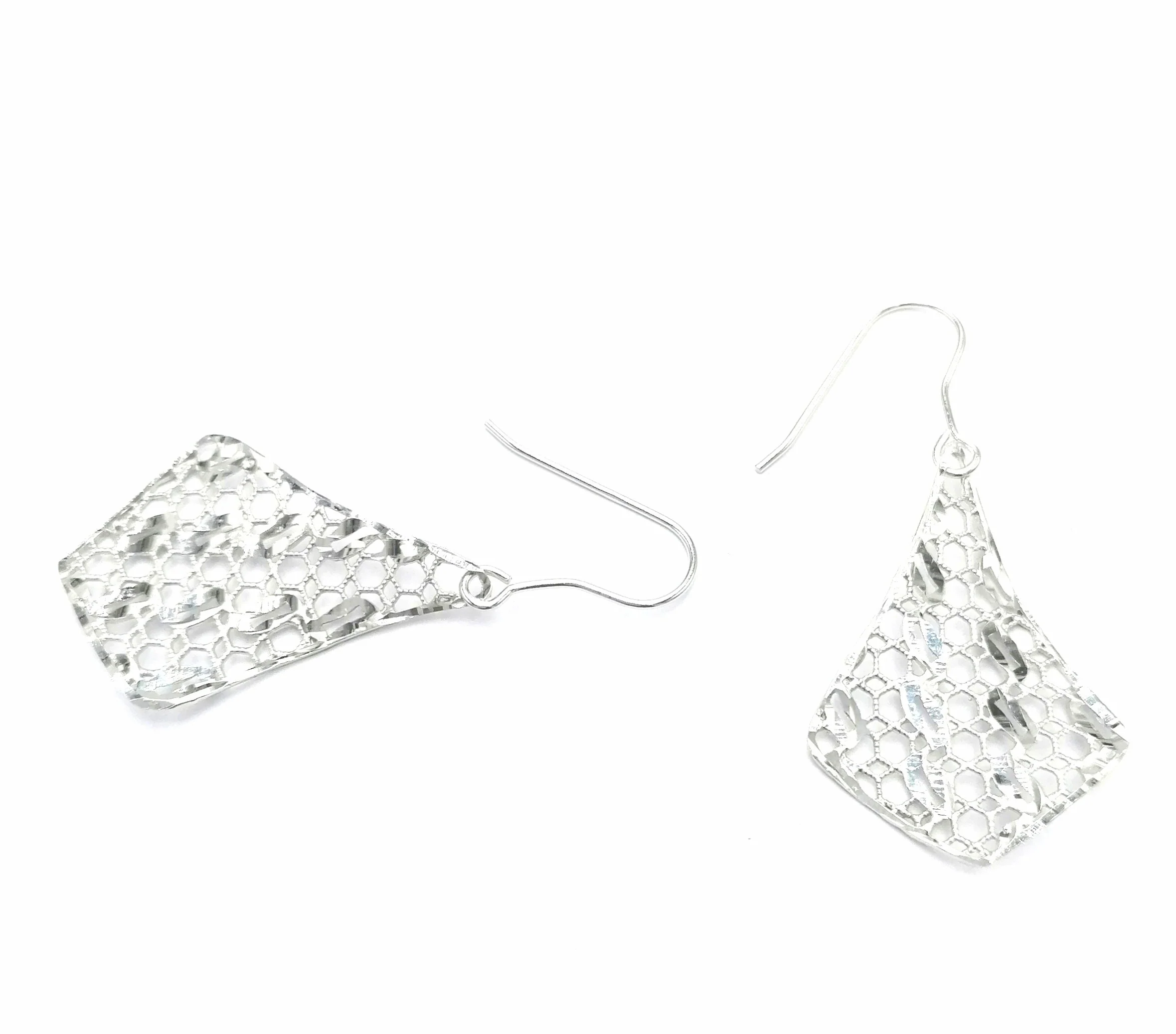 BOUCLES D'OREILLES EN ARGENT LOSANGE - Image 3