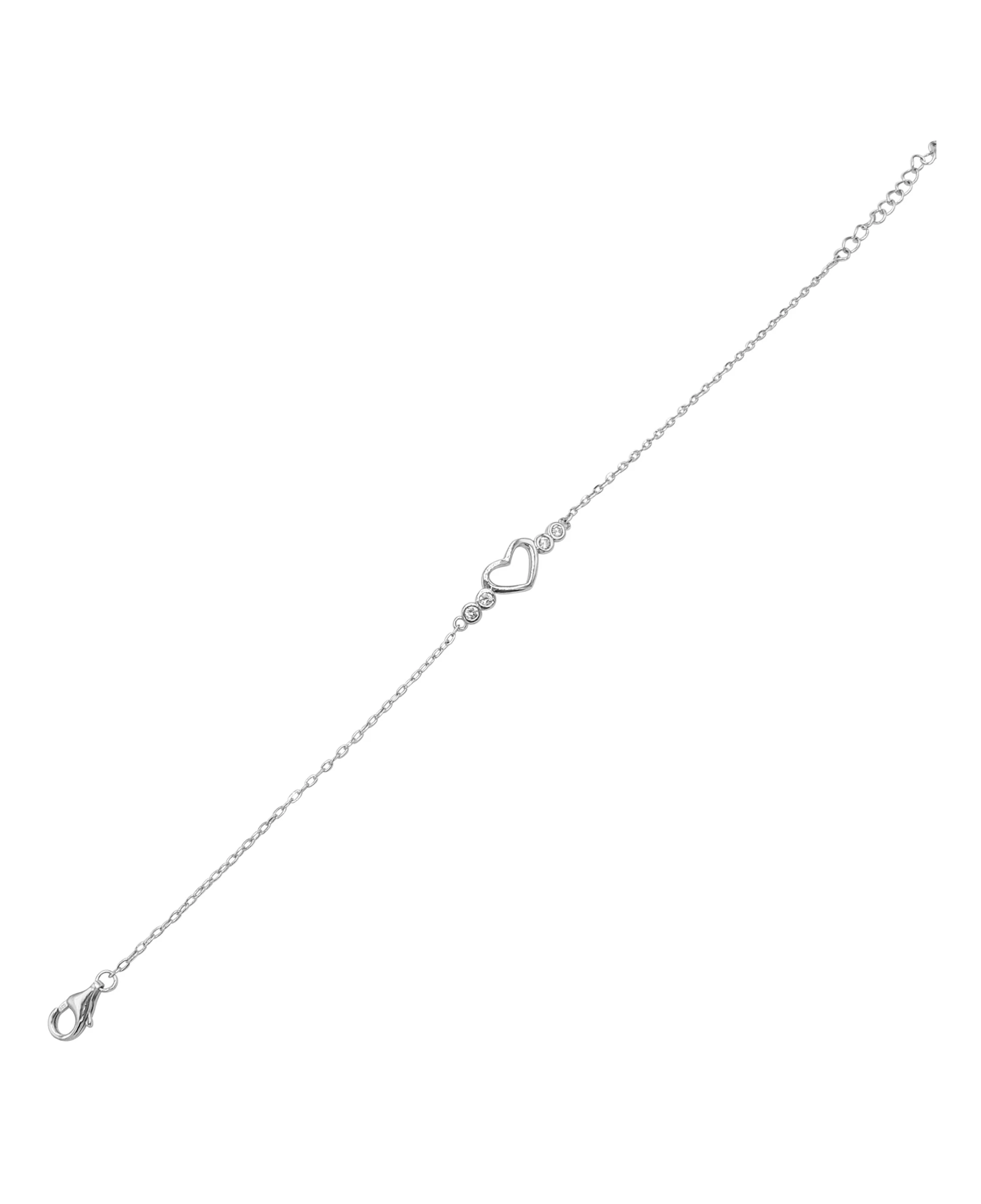 BRACELET EN ARGENT COEUR ET PIERRES - Image 2