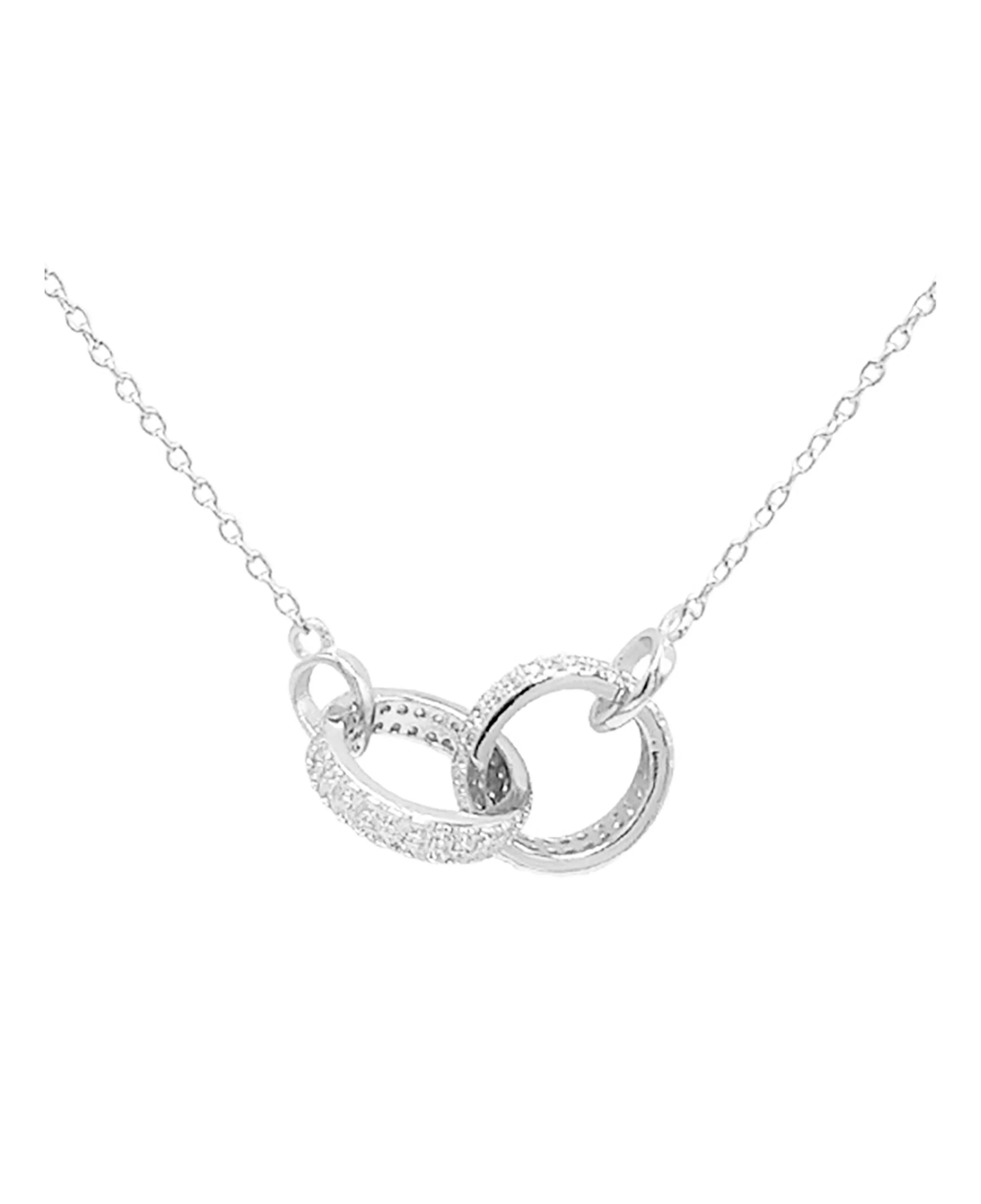 COLLIER EN ARGENT 2 CERCLES AVEC PIERRES
